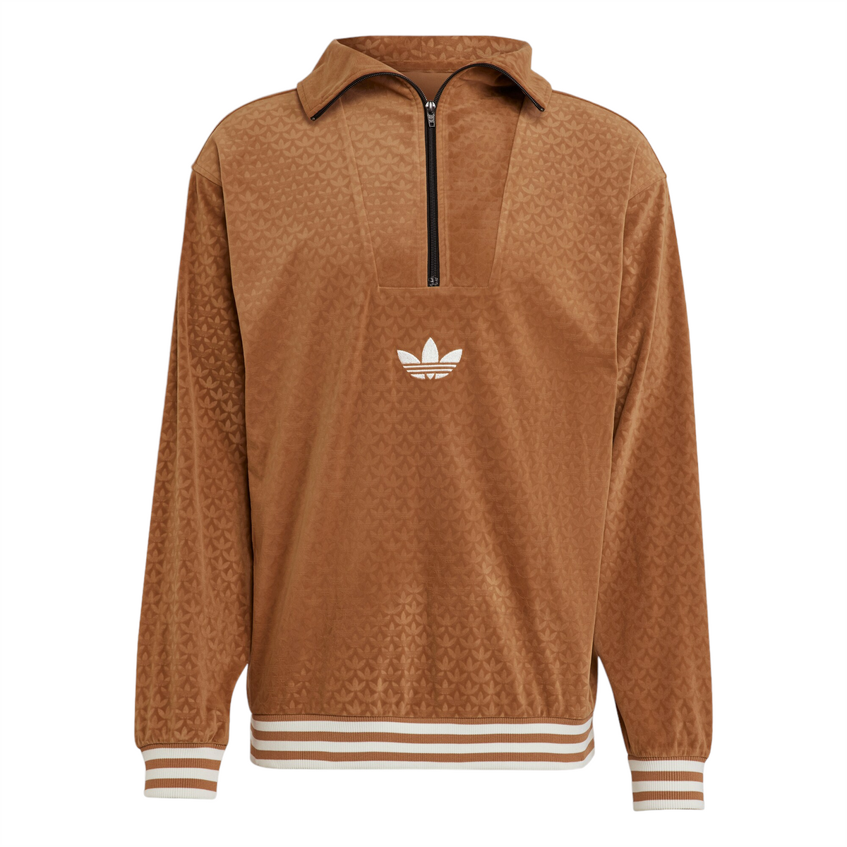 adidas Originals Men's Adicolor Heritage Now Funnel Velour Top - Brown