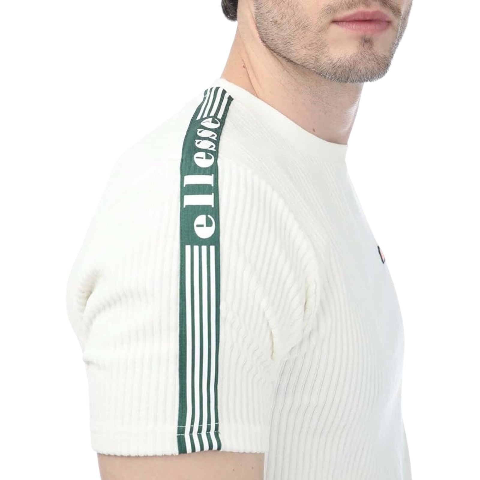 Ellesse Astra Retro Ribbed T Shirt - Off White