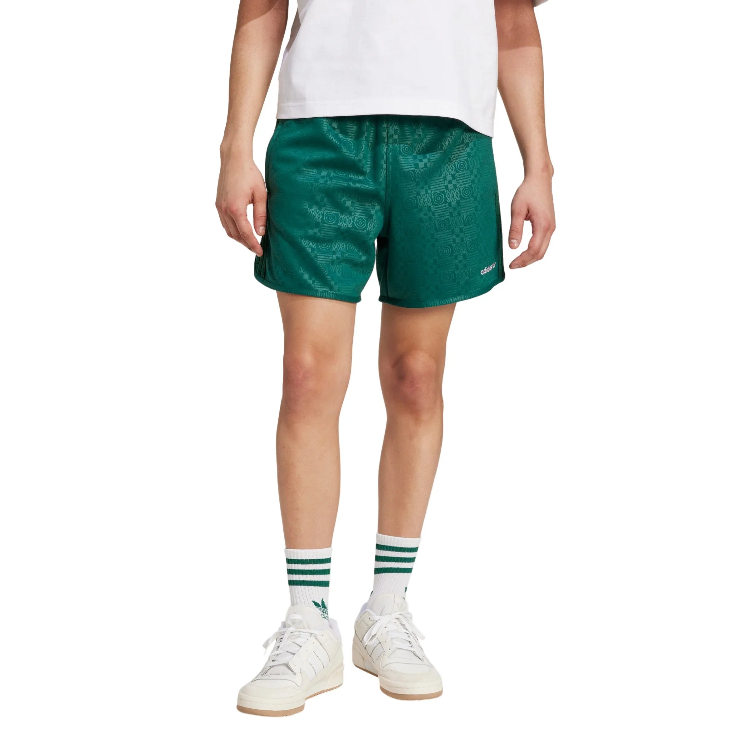 adidas Originals 80s Embossed 3-Stripes Sprinter Shorts - Collegiate Green - ViaductClothing