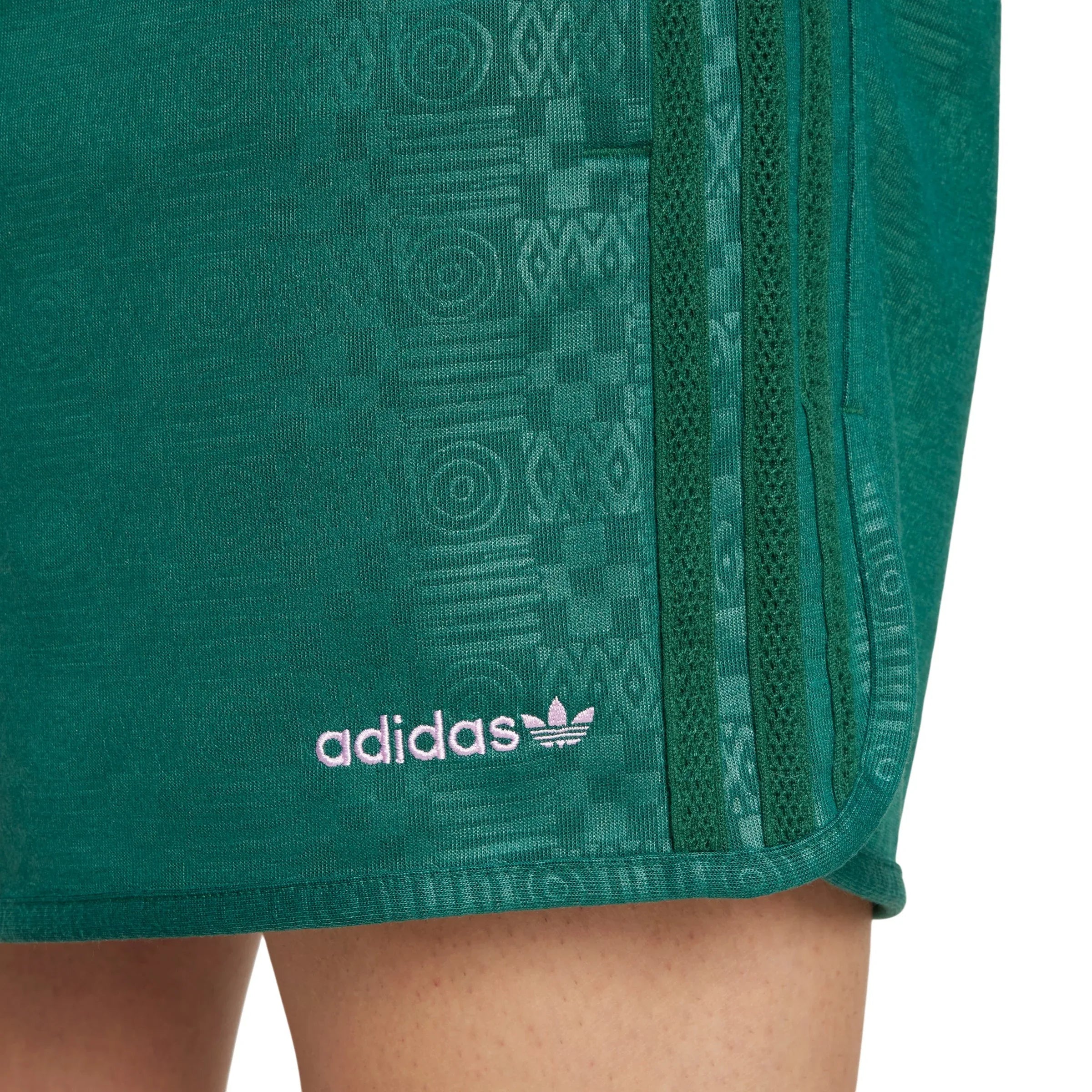 adidas Originals 80s Embossed 3-Stripes Sprinter Shorts - Collegiate Green - ViaductClothing