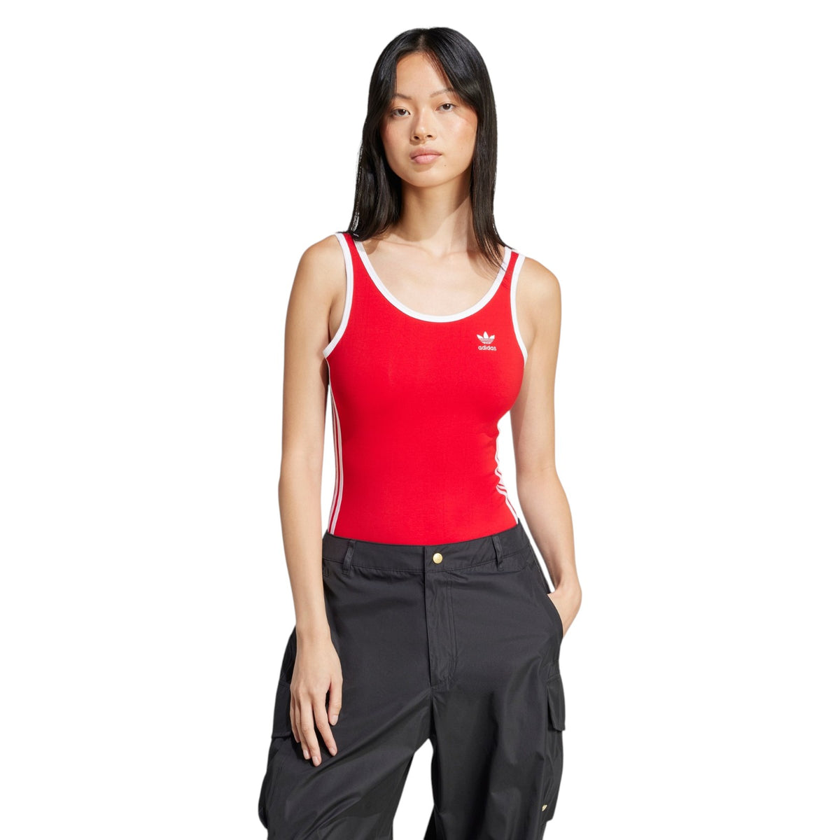 adidas Originals Women's Adicolor 3-Stripes Bodysuit - Red