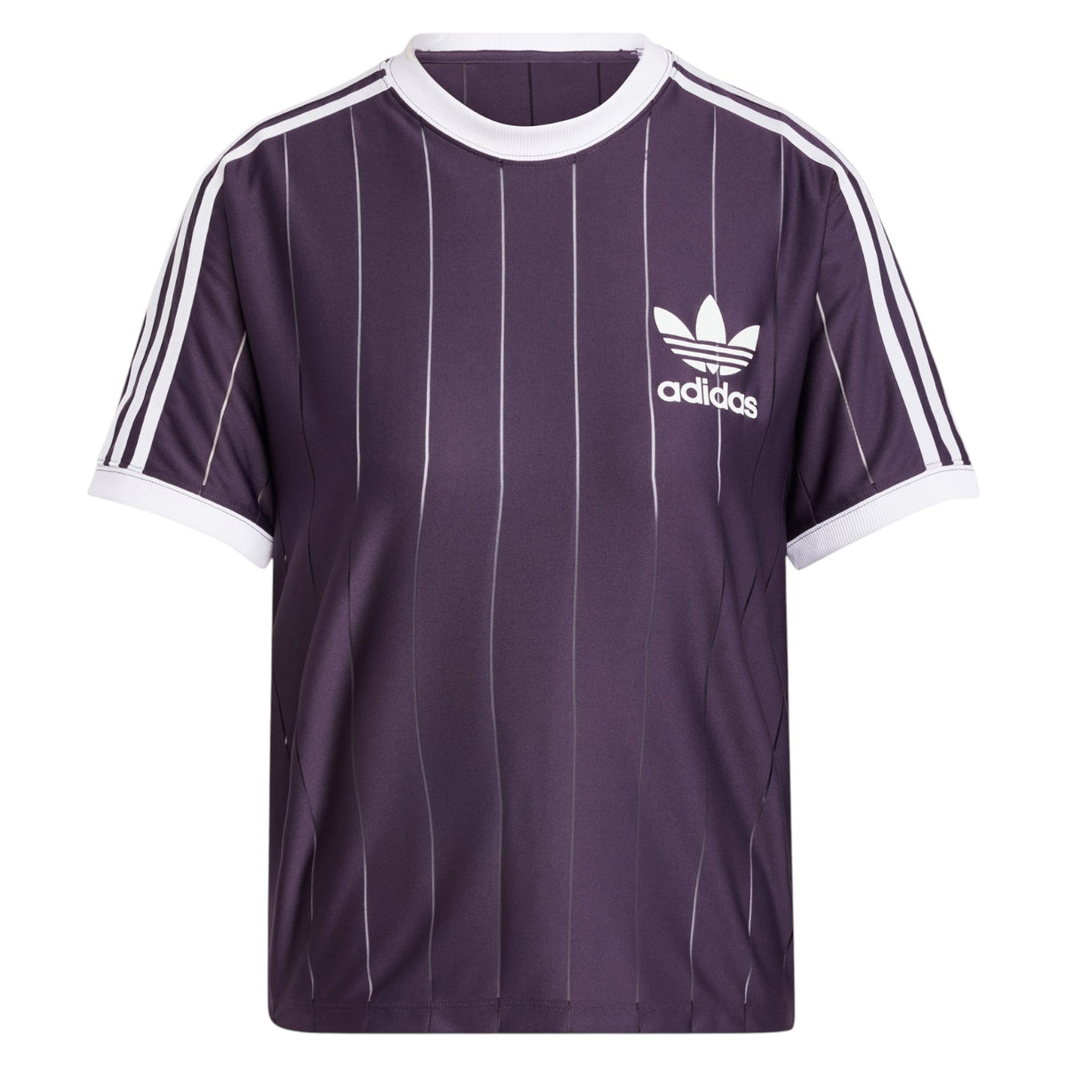 adidas Originals Women's Adicolor 3-Stripes Pinstripe T-Shirt - Purple