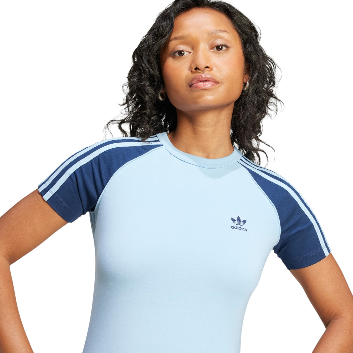 adidas Originals Adicolor 3-Stripes Raglan Short Sleeve Dress - Blue