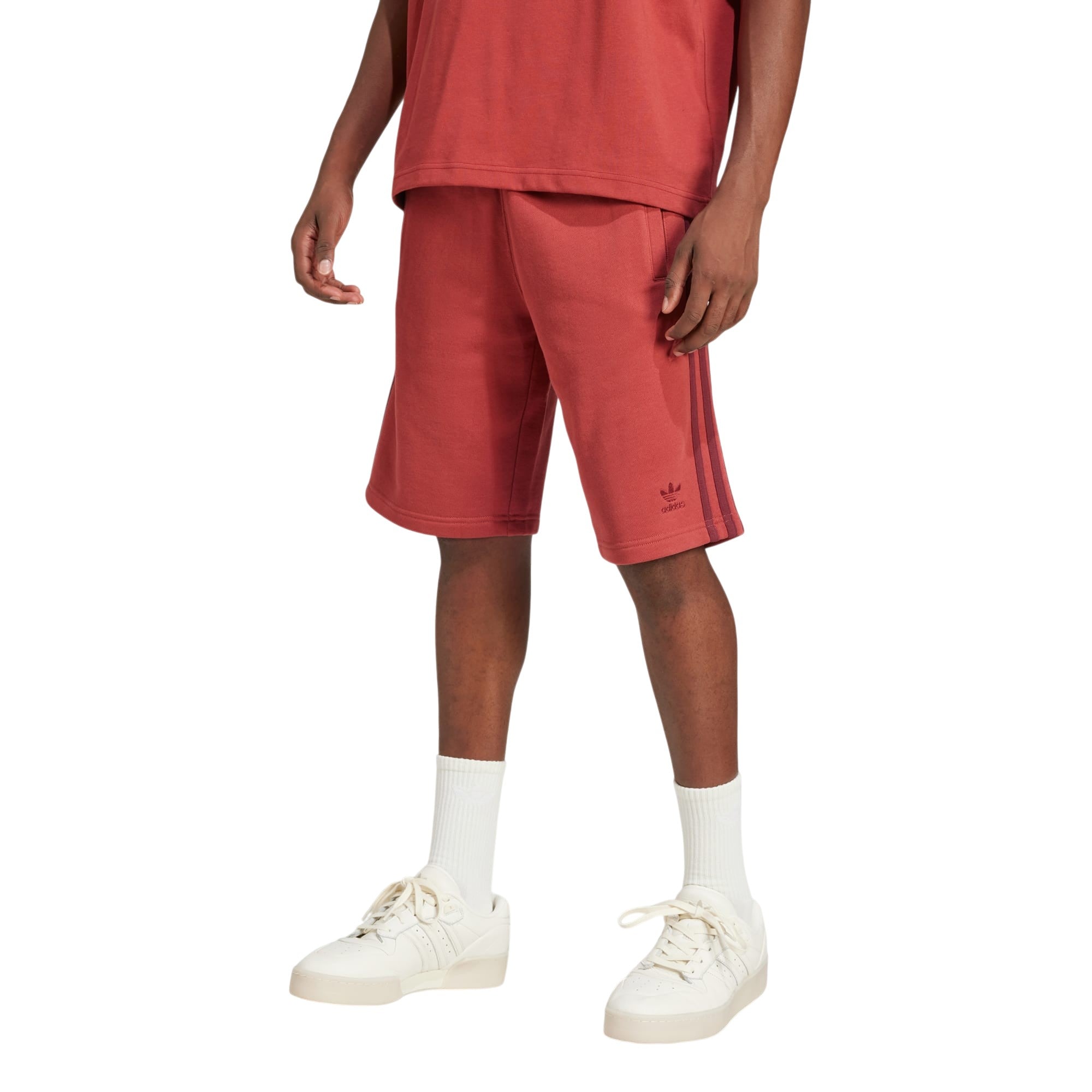 adidas Originals 3 Stripes Sweat Shorts - Preloved Ruby