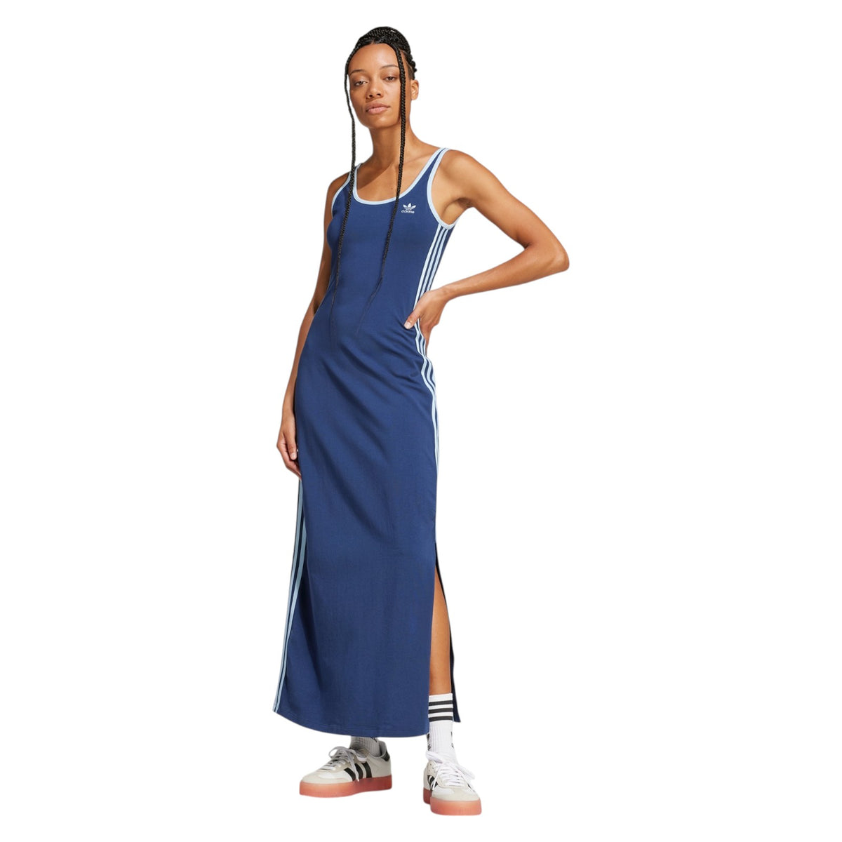 adidas Originals Women's Adicolor 3-Stripes Tank Maxi Dress - Navy