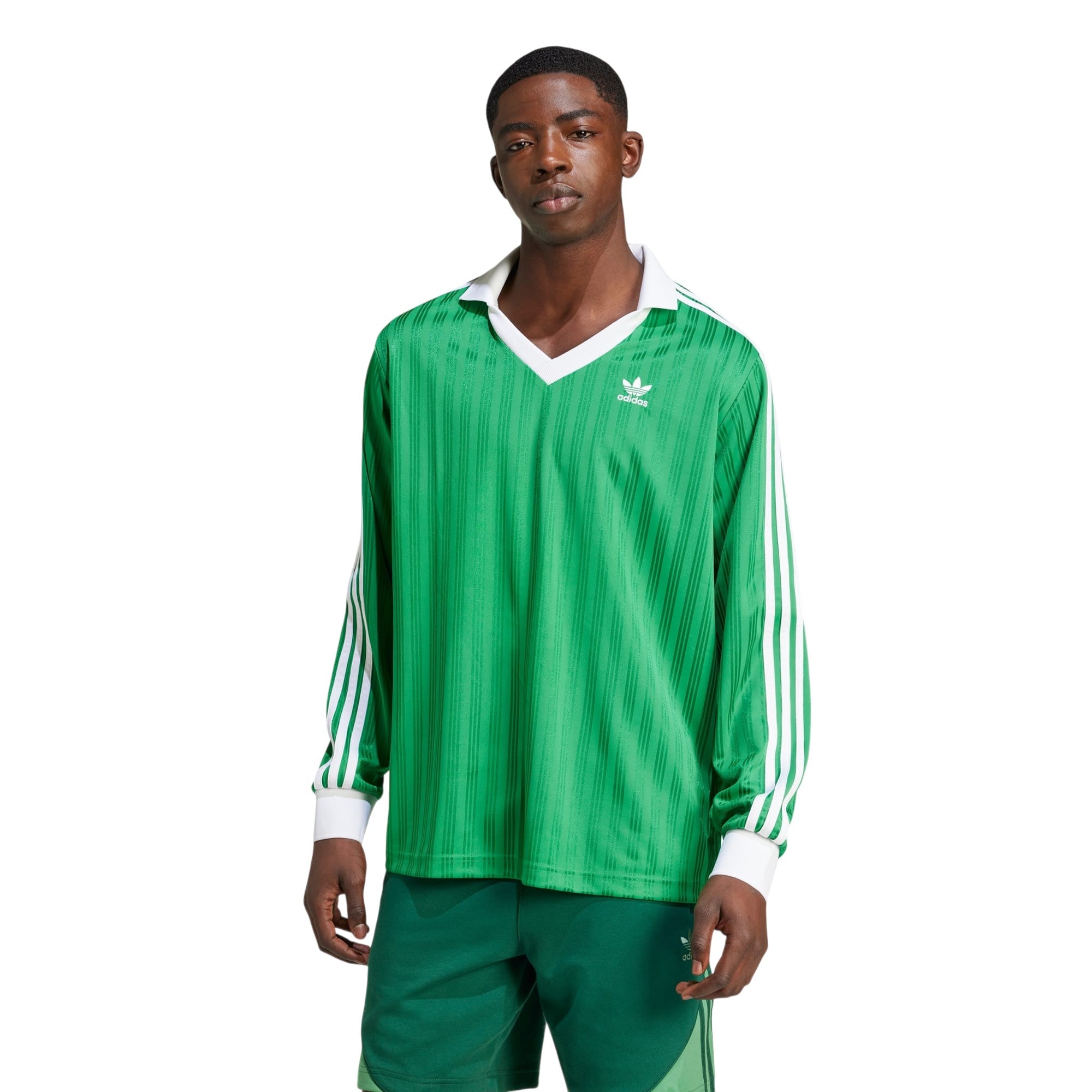 adidas Originals Men's Piqué Long-Sleeve T-Shirt - Green