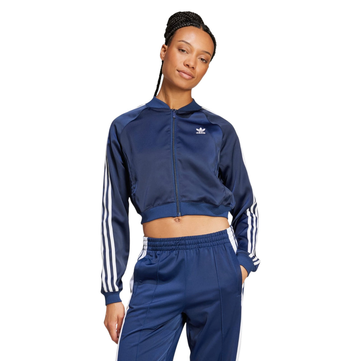 adidas Originals Women's Adicolor Satin Track Top - Navy