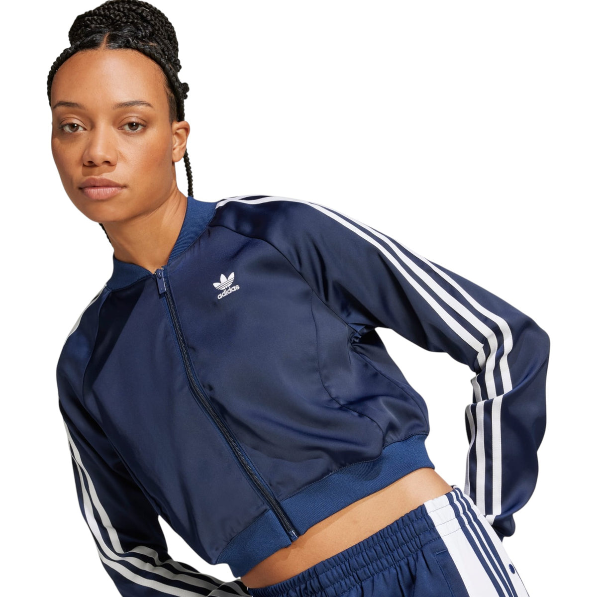 adidas Originals Women's Adicolor Satin Track Top - Navy