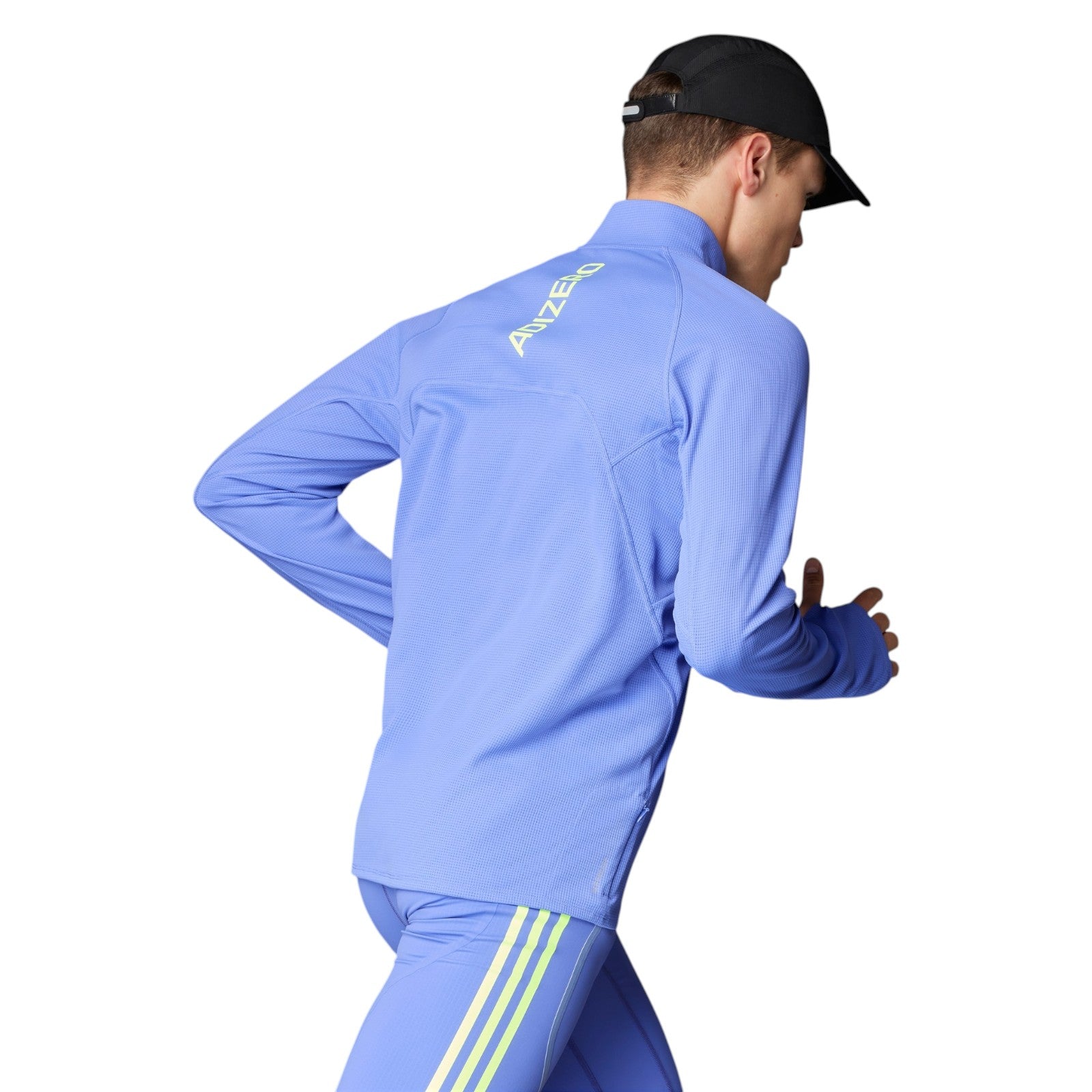 adidas Men's Adizero Running Quarter-Zip Long Sleeve Tee - Blue