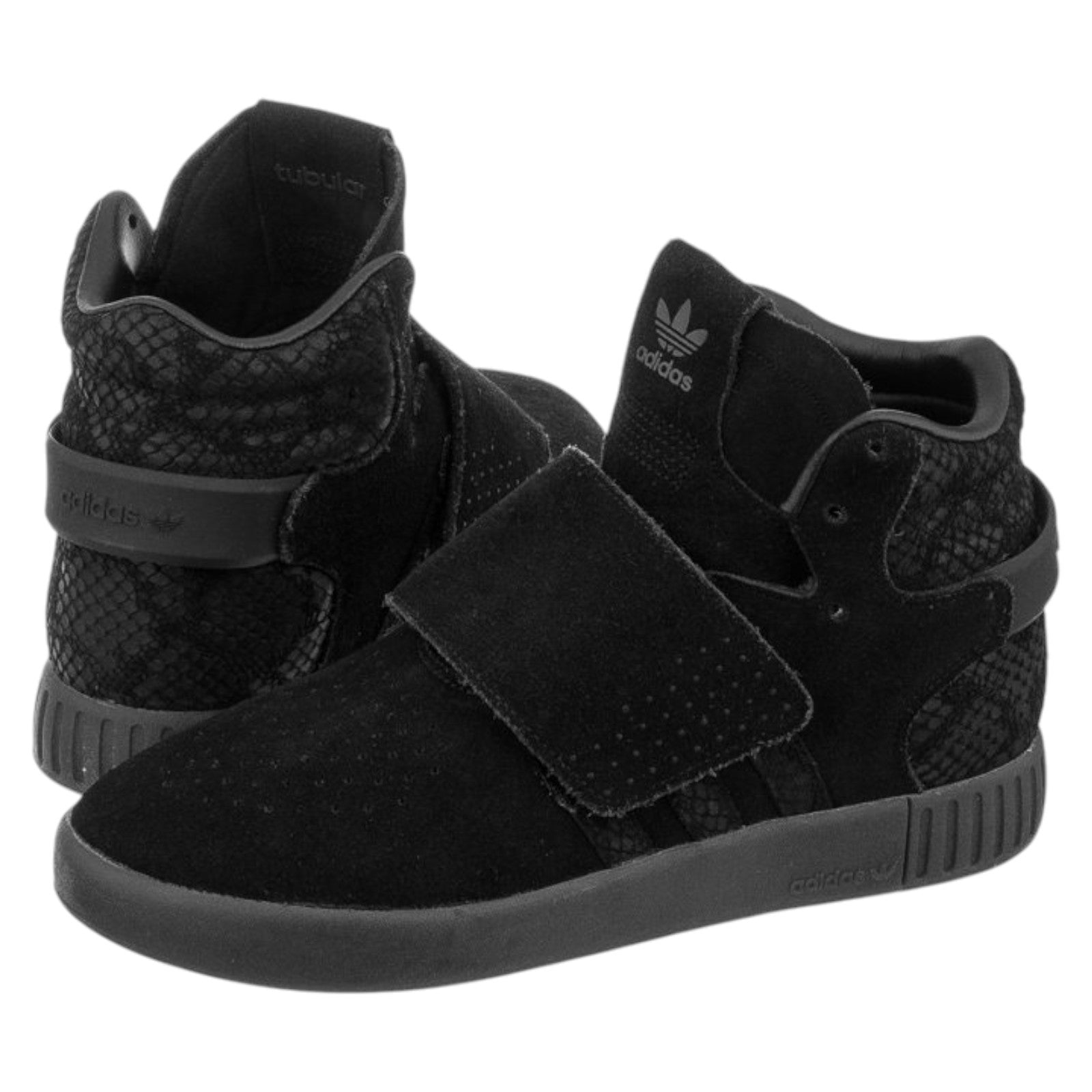 adidas Originals Junior Tubular Invader Strap Trainers - Triple Black