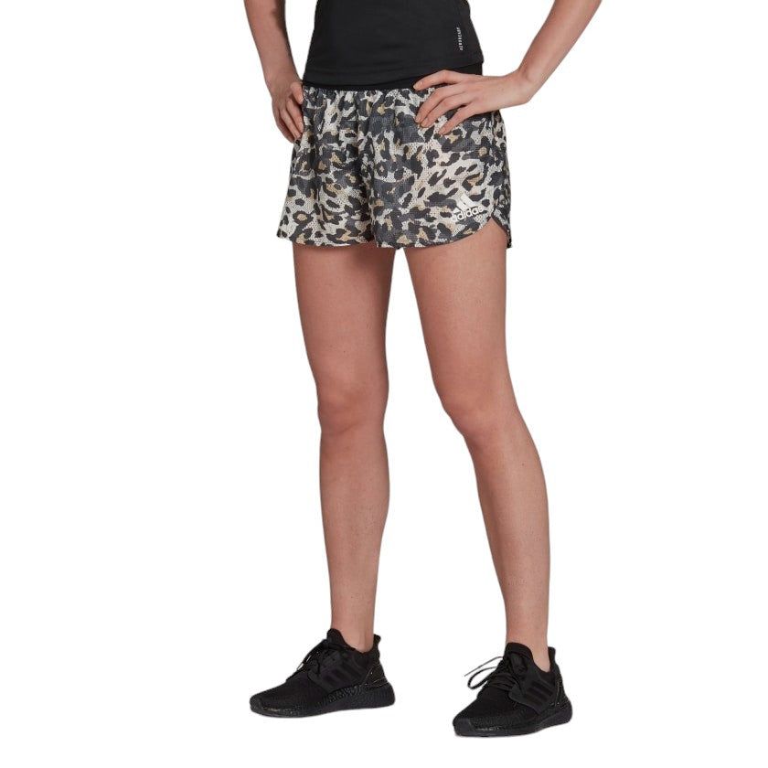 adidas Womens Adizero Split Running Shorts - Grey / Beige - ViaductClothing - -