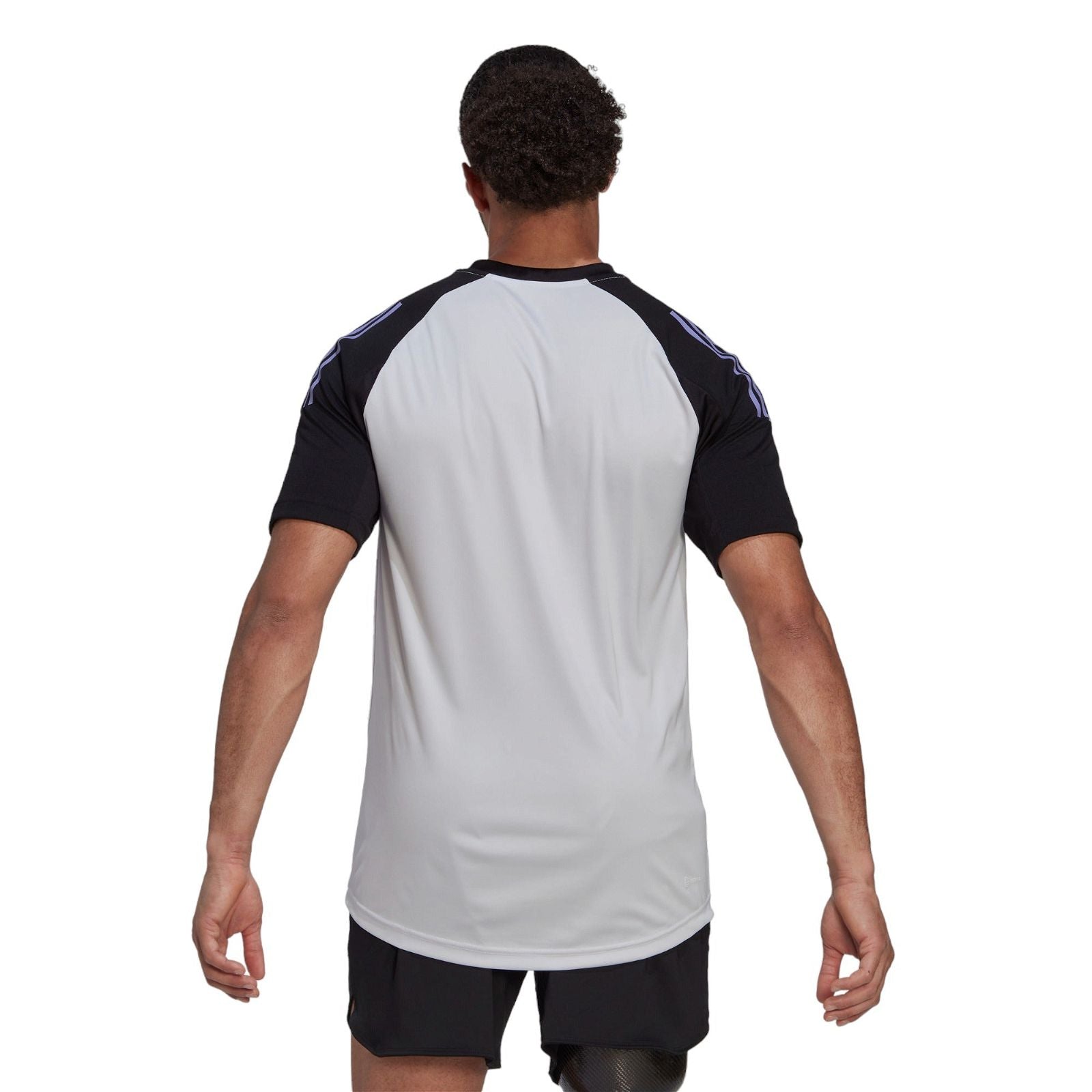 adidas AEROREADY Retro Training Tee - Dash Grey / Black - ViaductClothing - -