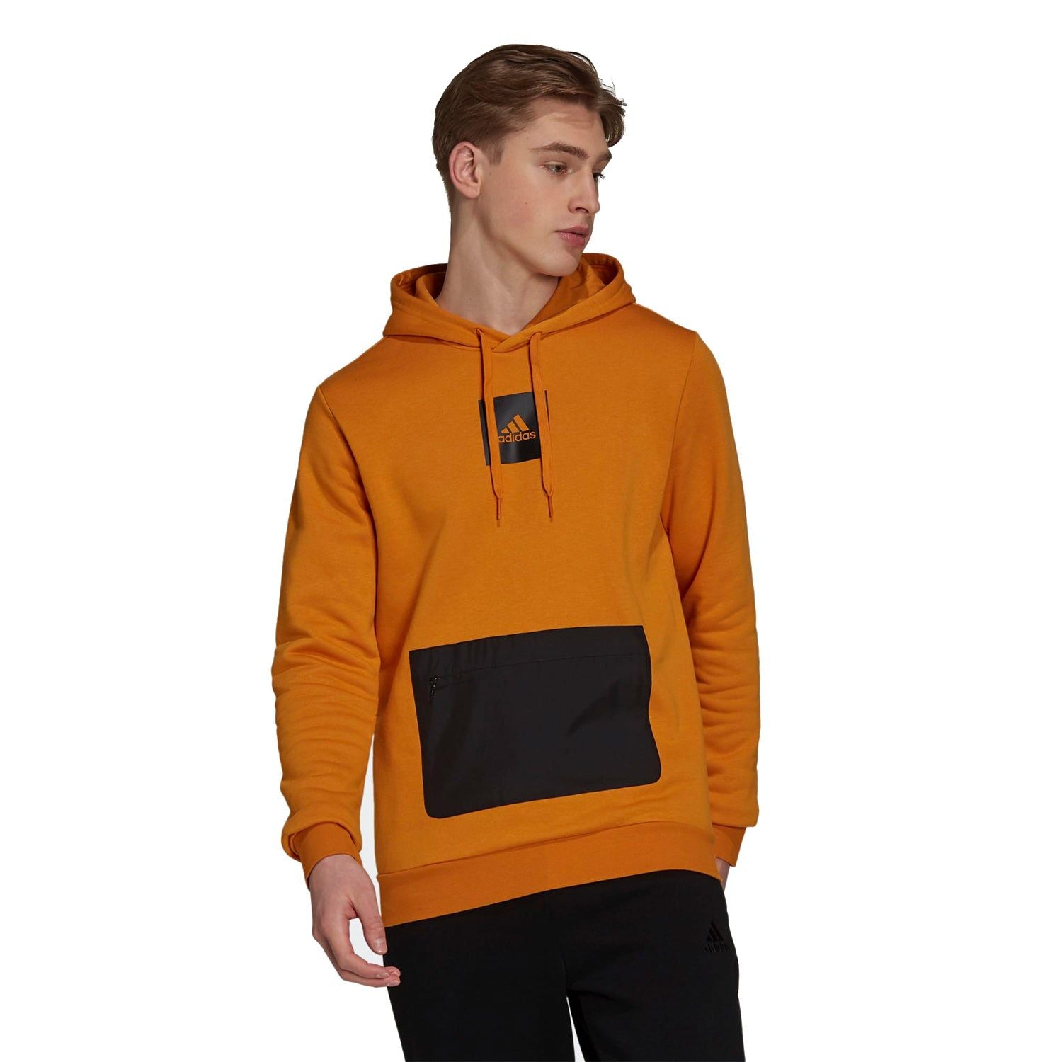 adidas Essentials Fleece Hoodie - Focus Orange / Black - ViaductClothing - -