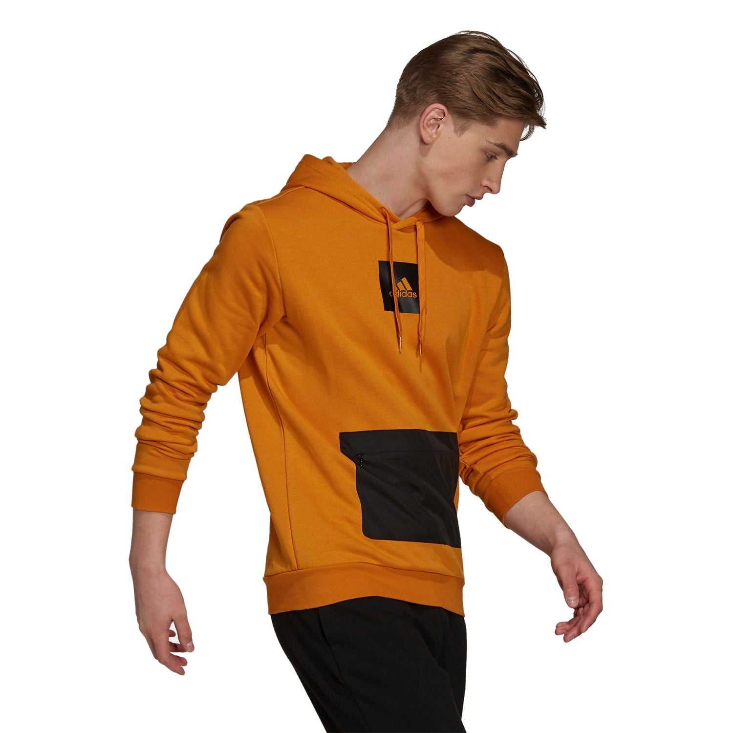 adidas Essentials Fleece Hoodie - Focus Orange / Black - ViaductClothing - -