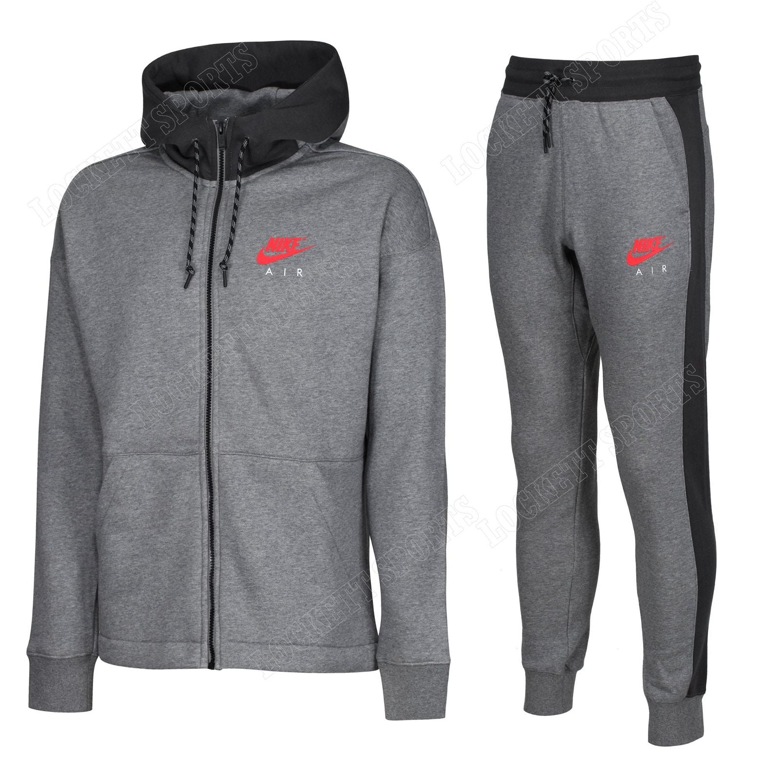 Nike Air Fleece NSW Tracksuit - Grey/Black - ViaductClothing -  -