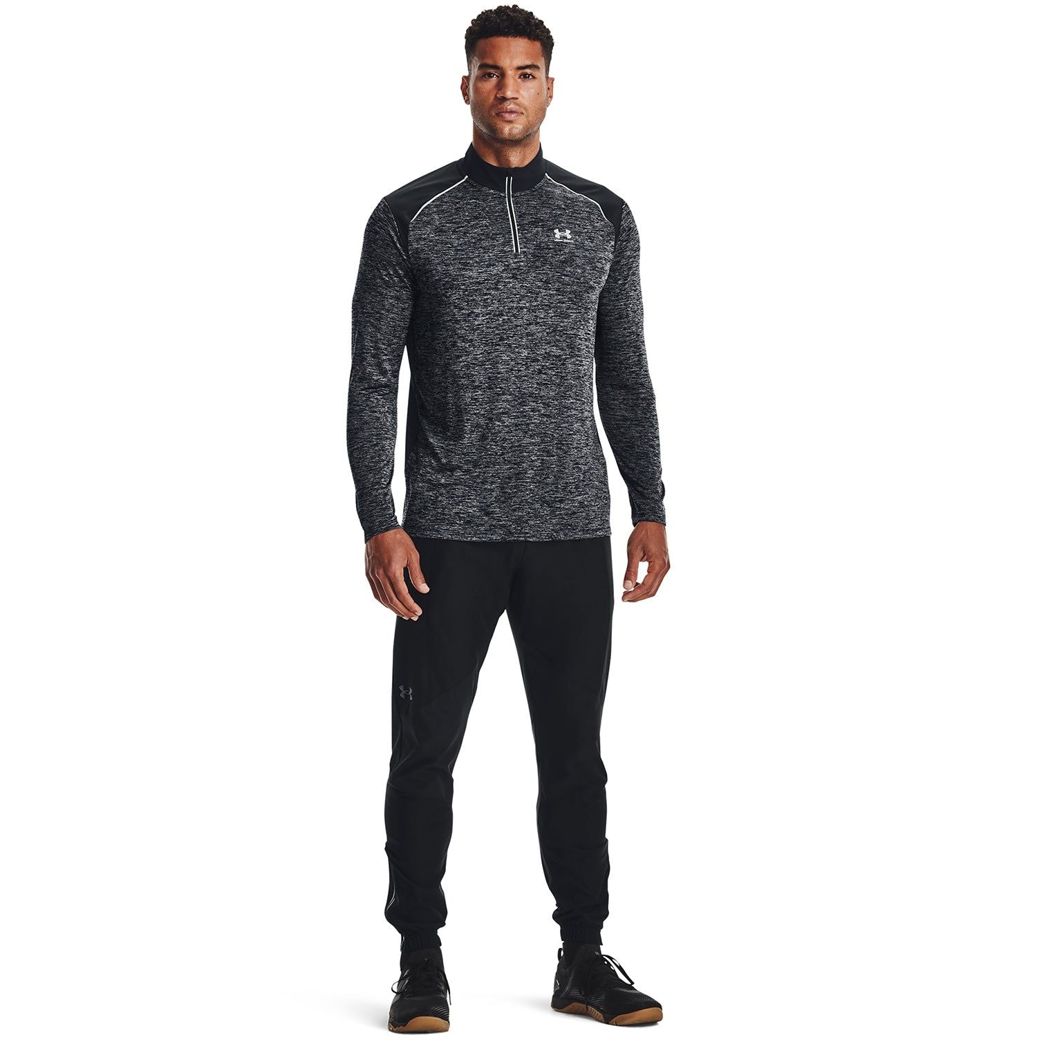 Under Armour Tech Quarter-Zip Sweatshirt - Grey/Black - ViaductClothing - -