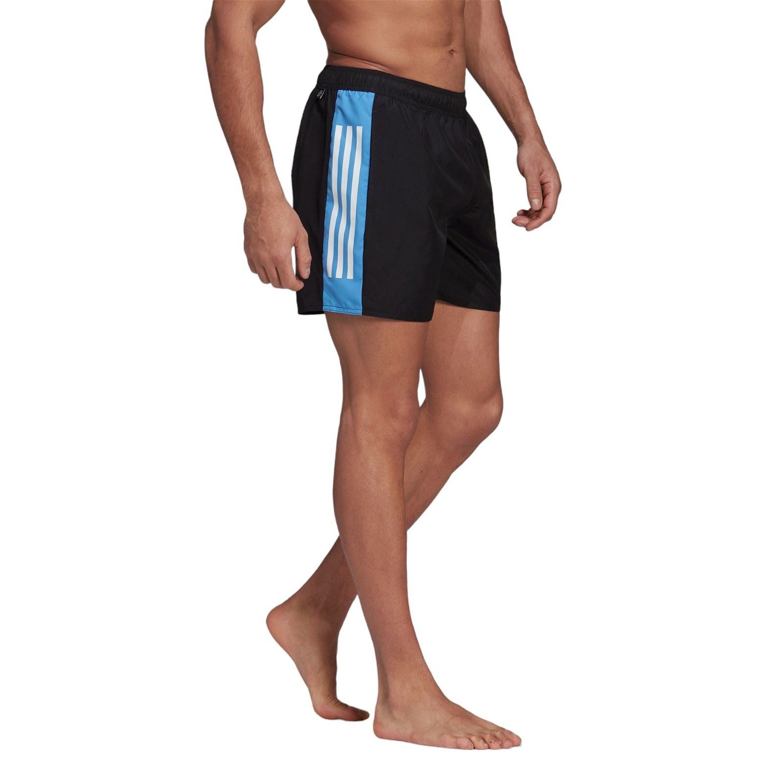 adidas Colorblock 3S Swim Shorts - Black / Blue - ViaductClothing - -