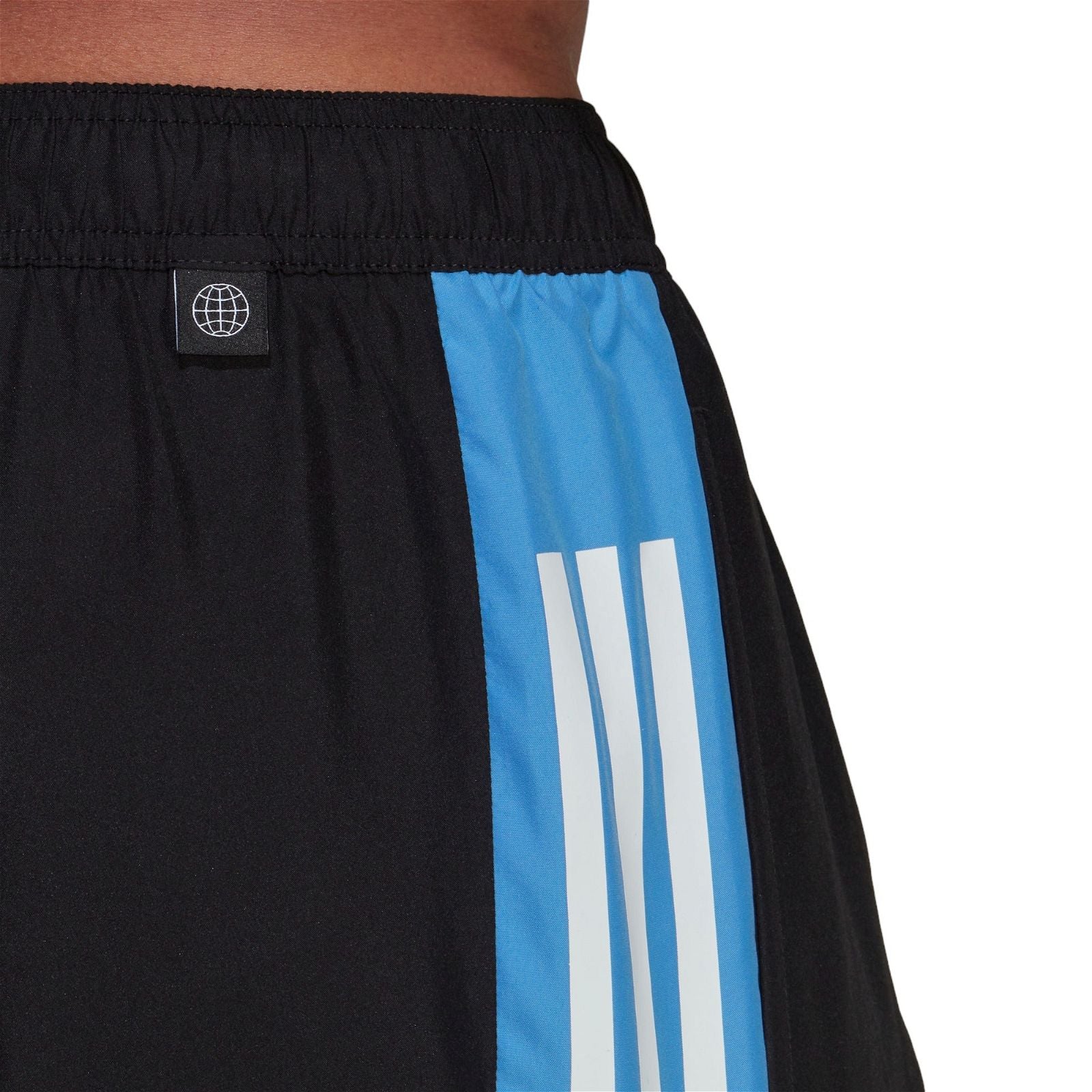adidas Colorblock 3S Swim Shorts - Black / Blue - ViaductClothing - -