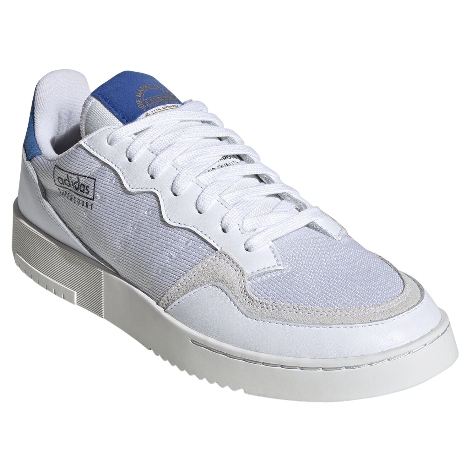 adidas Originals Supercourt Shoes - White/Blue - ViaductClothing - -