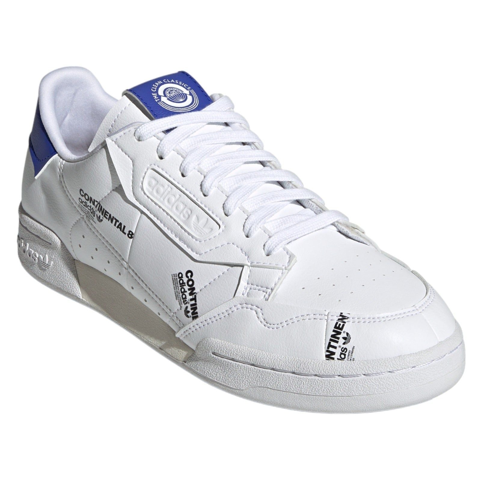 adidas Originals Unisex Continental 80 Shoes - White / Blue - ViaductClothing - -