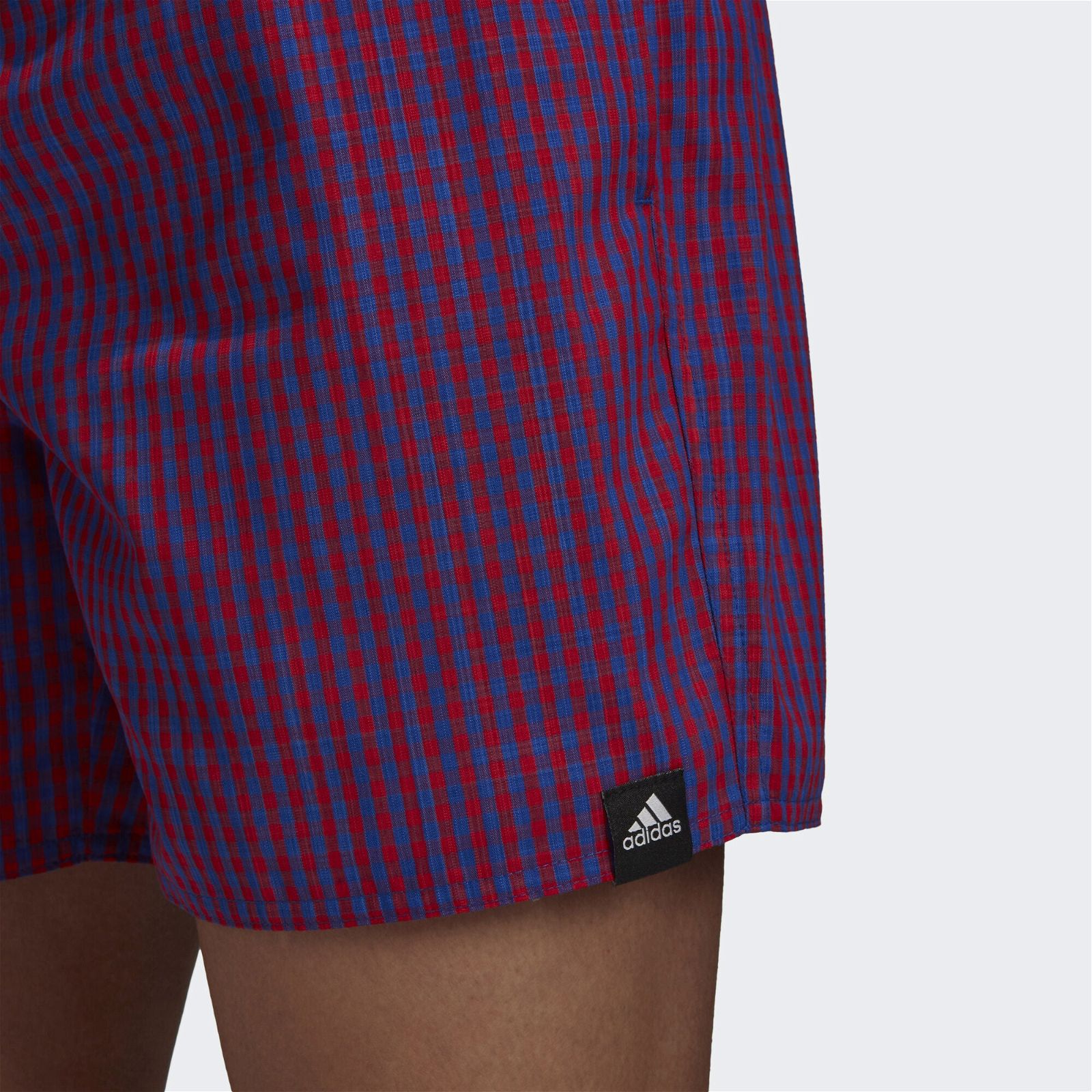 adidas Swimming Check CLX Swim Shorts - Red/Blue - ViaductClothing - -