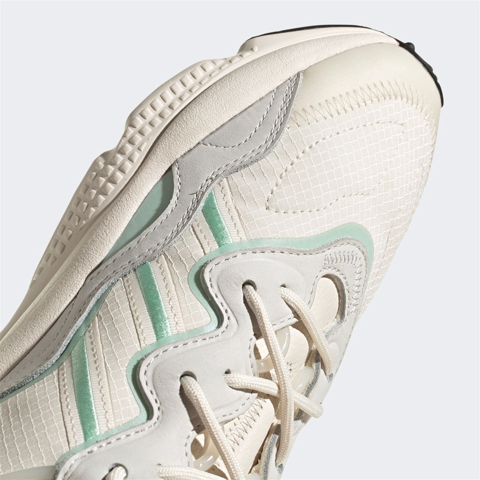 adidas Originals Unisex Ozweego Shoes - Chalk White / Blush Green - ViaductClothing - -