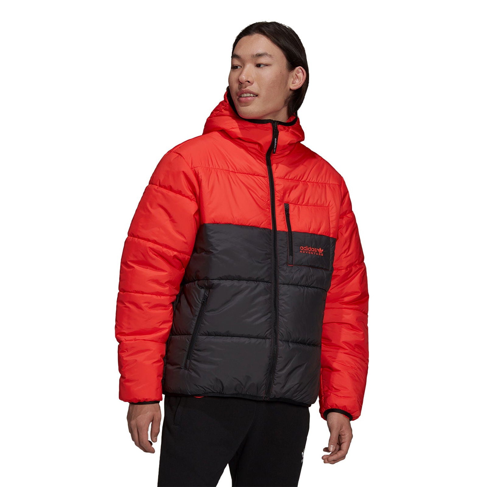 adidas Originals Adventure Reversible Puffer Jacket - Black / Bright Red - ViaductClothing - -
