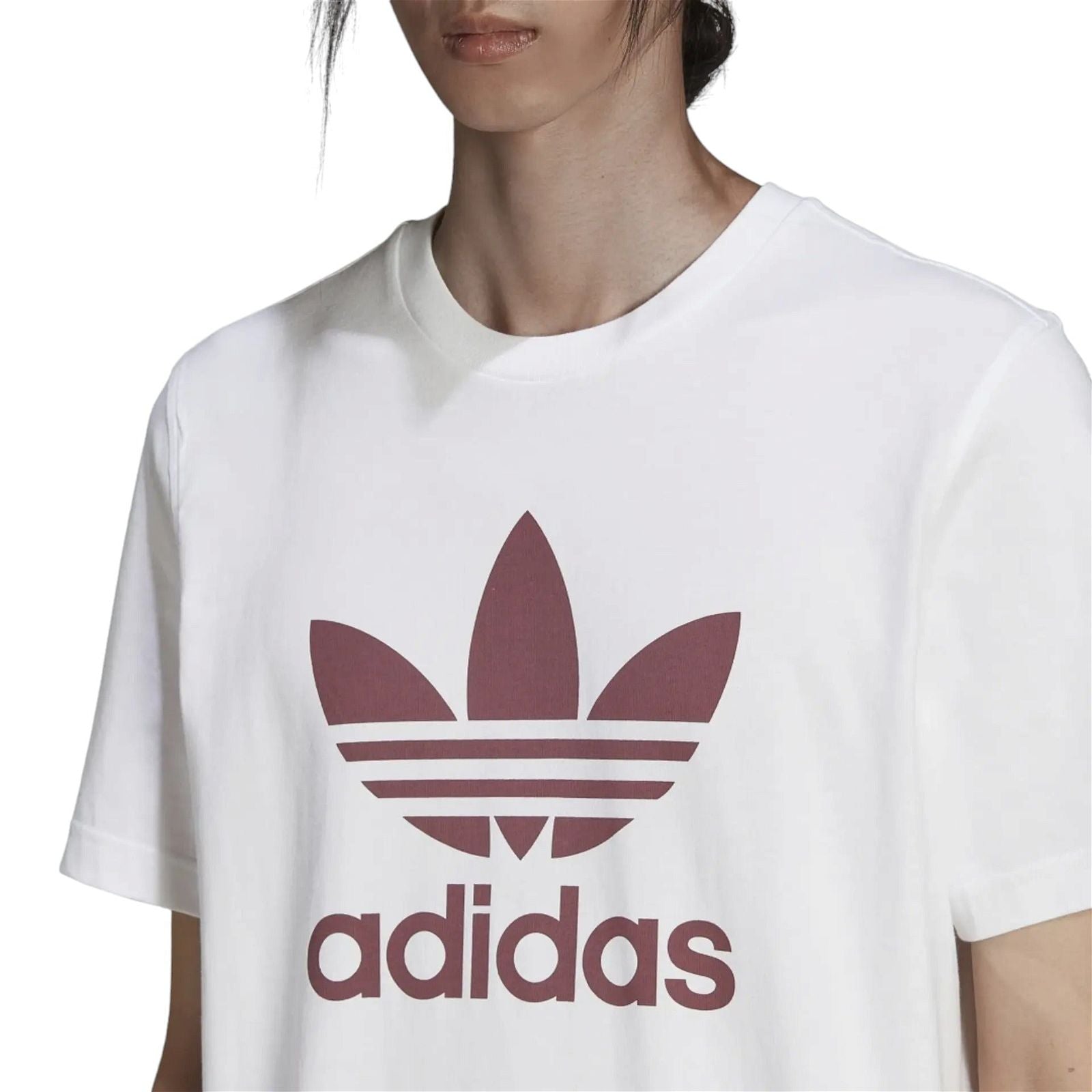 adidas Originals Adicolor Classics Trefoil Tee - White / Burgundy - ViaductClothing - -