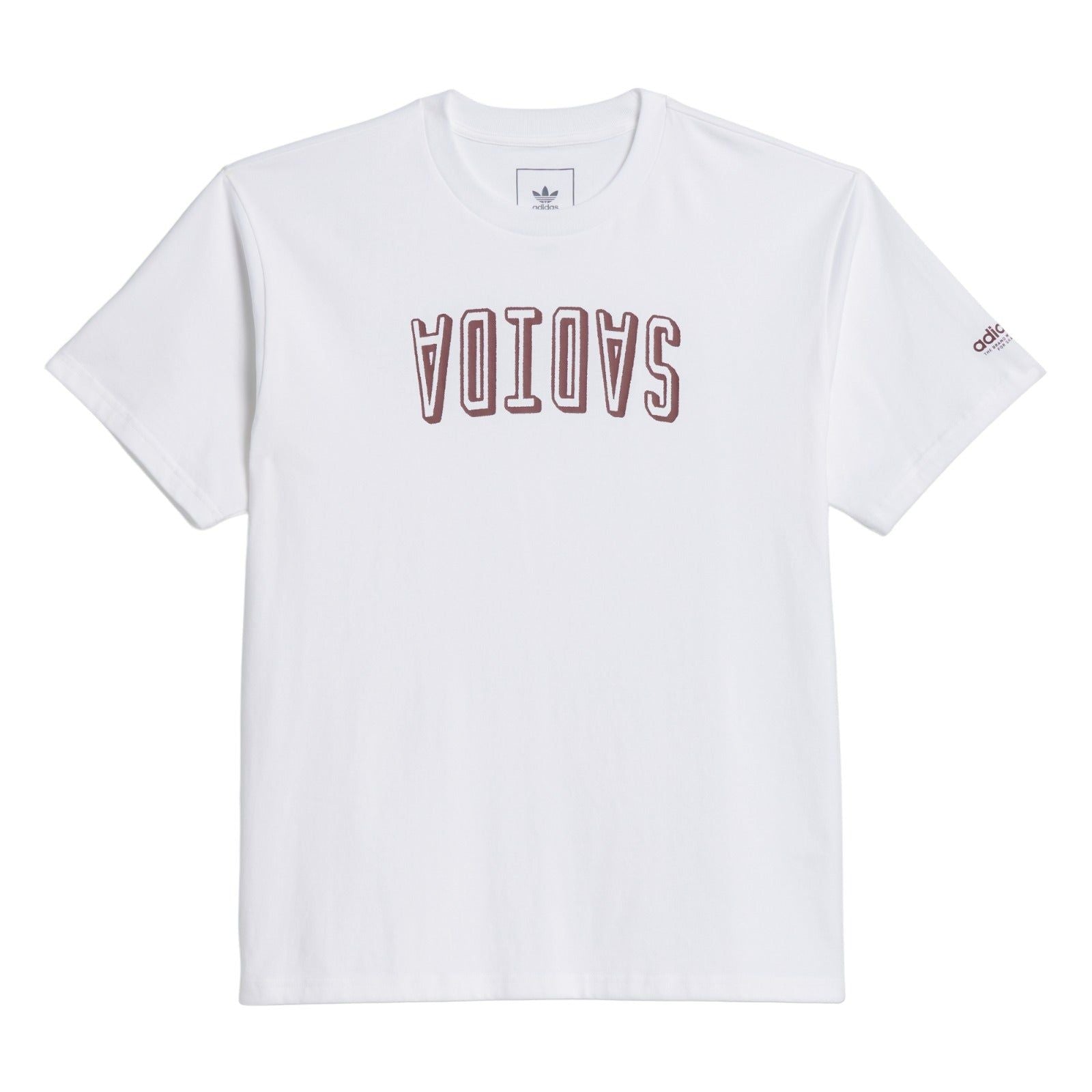 adidas Originals Unisex 4.0 Flipped Adi Skateboarding Tee - White / Burgundy - ViaductClothing -  -