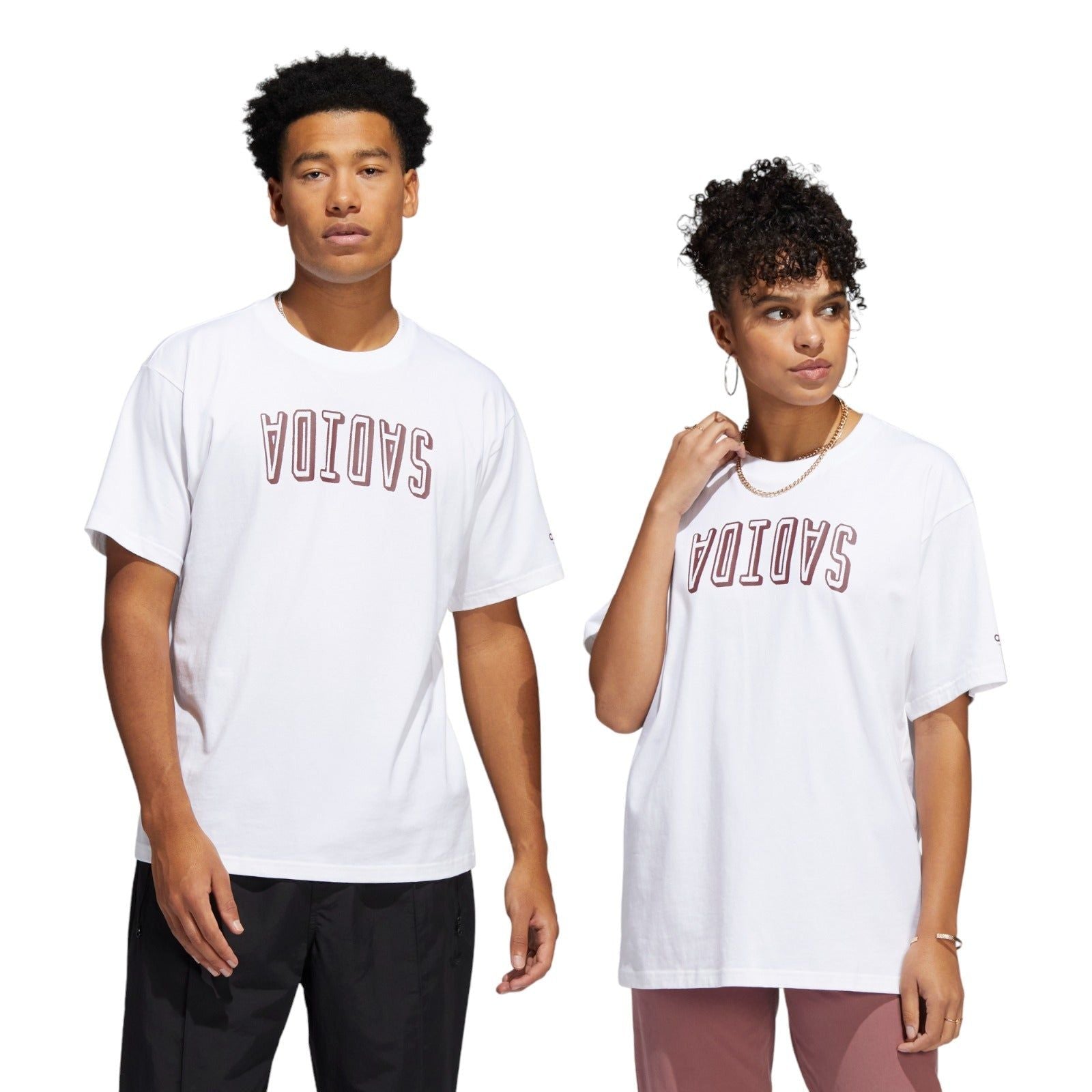 adidas Originals Unisex 4.0 Flipped Adi Skateboarding Tee - White / Burgundy - ViaductClothing -  -