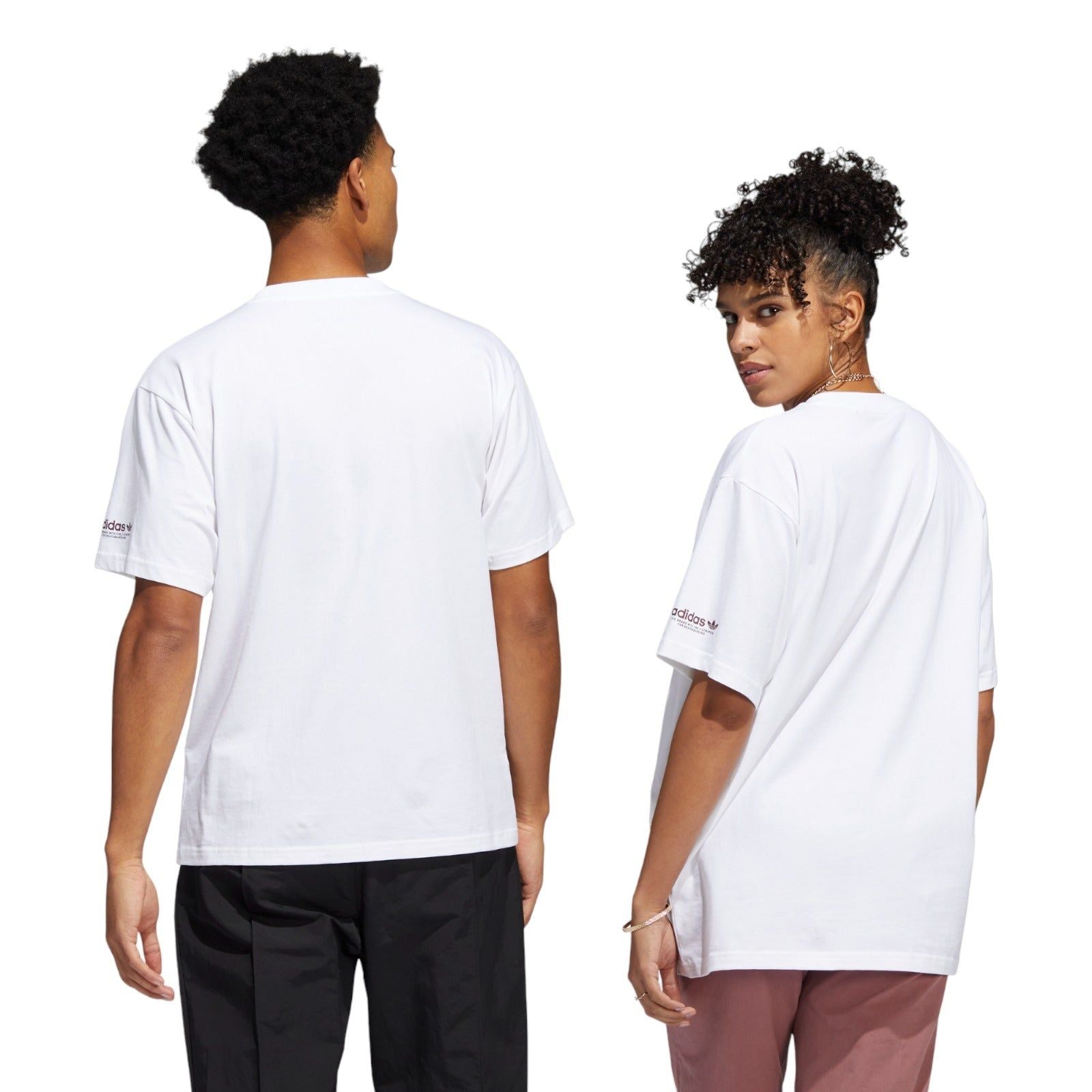 adidas Originals Unisex 4.0 Flipped Adi Skateboarding Tee - White / Burgundy - ViaductClothing -  -