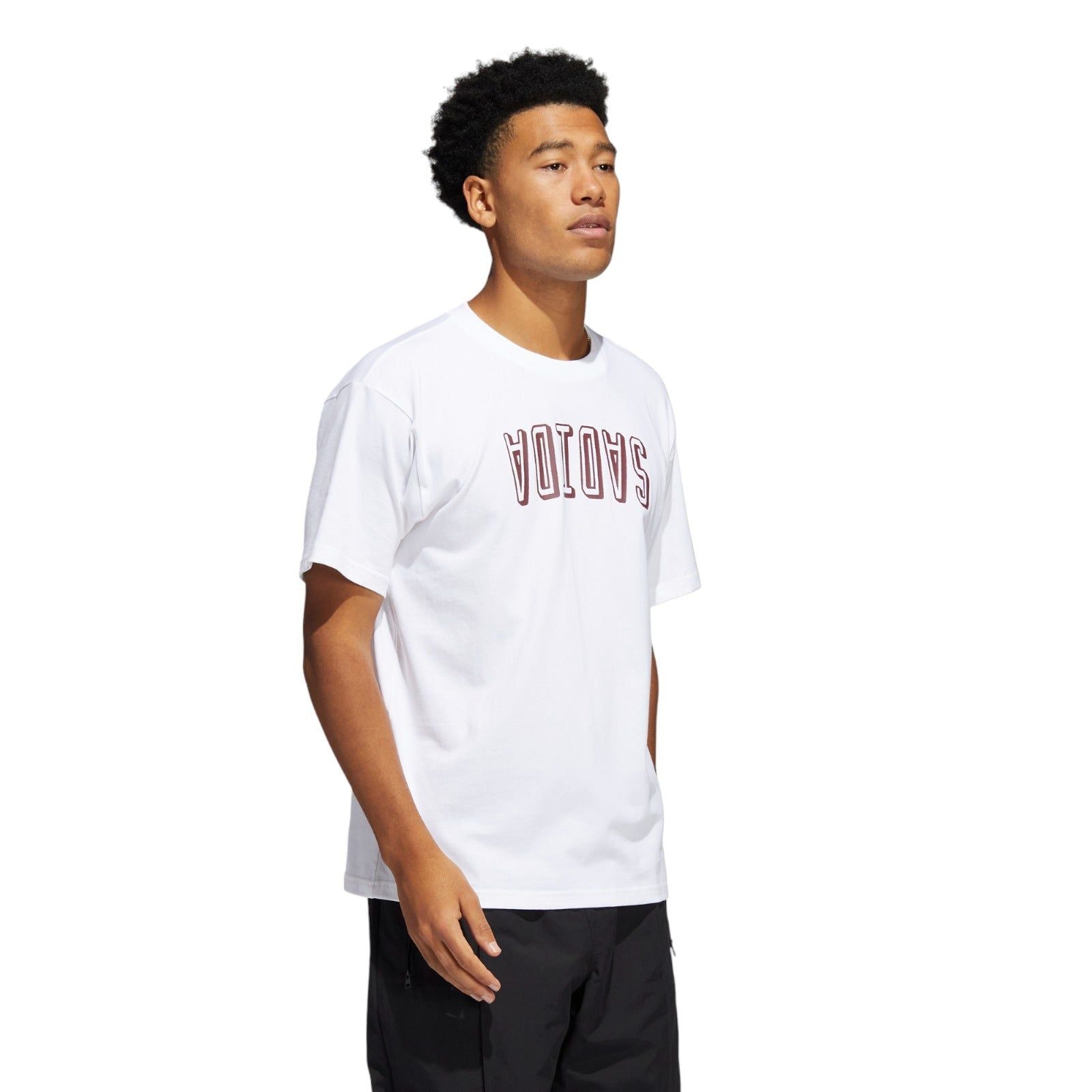 adidas Originals Unisex 4.0 Flipped Adi Skateboarding Tee - White / Burgundy - ViaductClothing -  -
