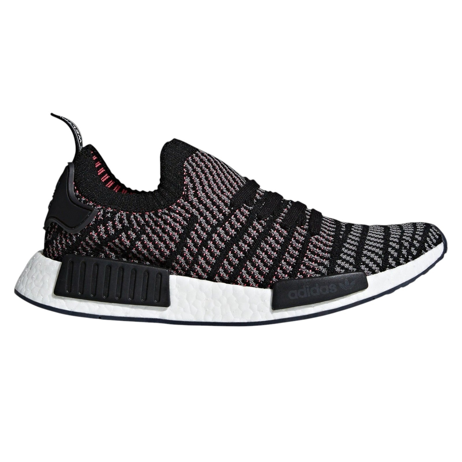 adidas Originals NMD_R1 STLT Primeknit Trainers - Black Grey Solar Pink