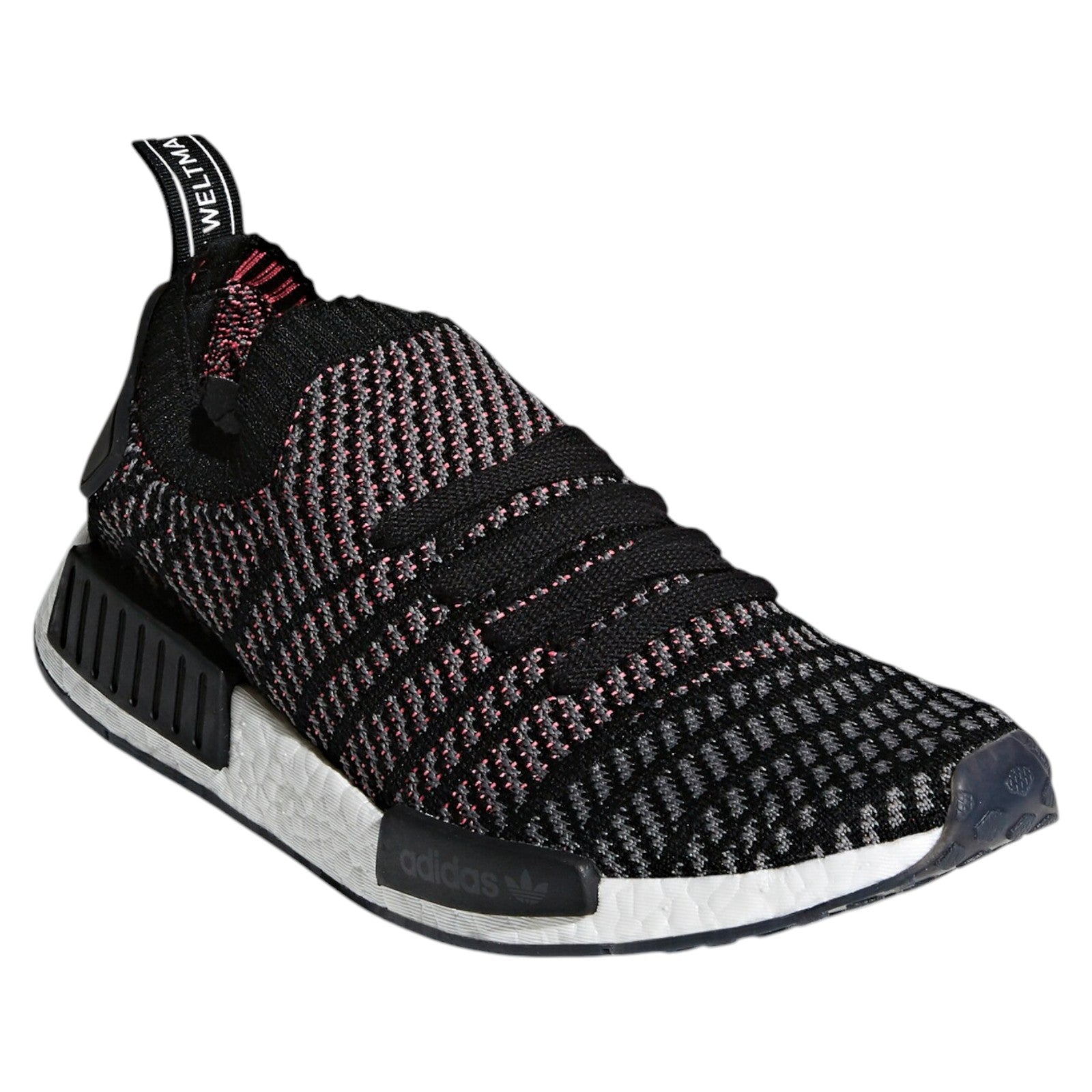 adidas Originals NMD_R1 STLT Primeknit Trainers - Black Grey Solar Pink