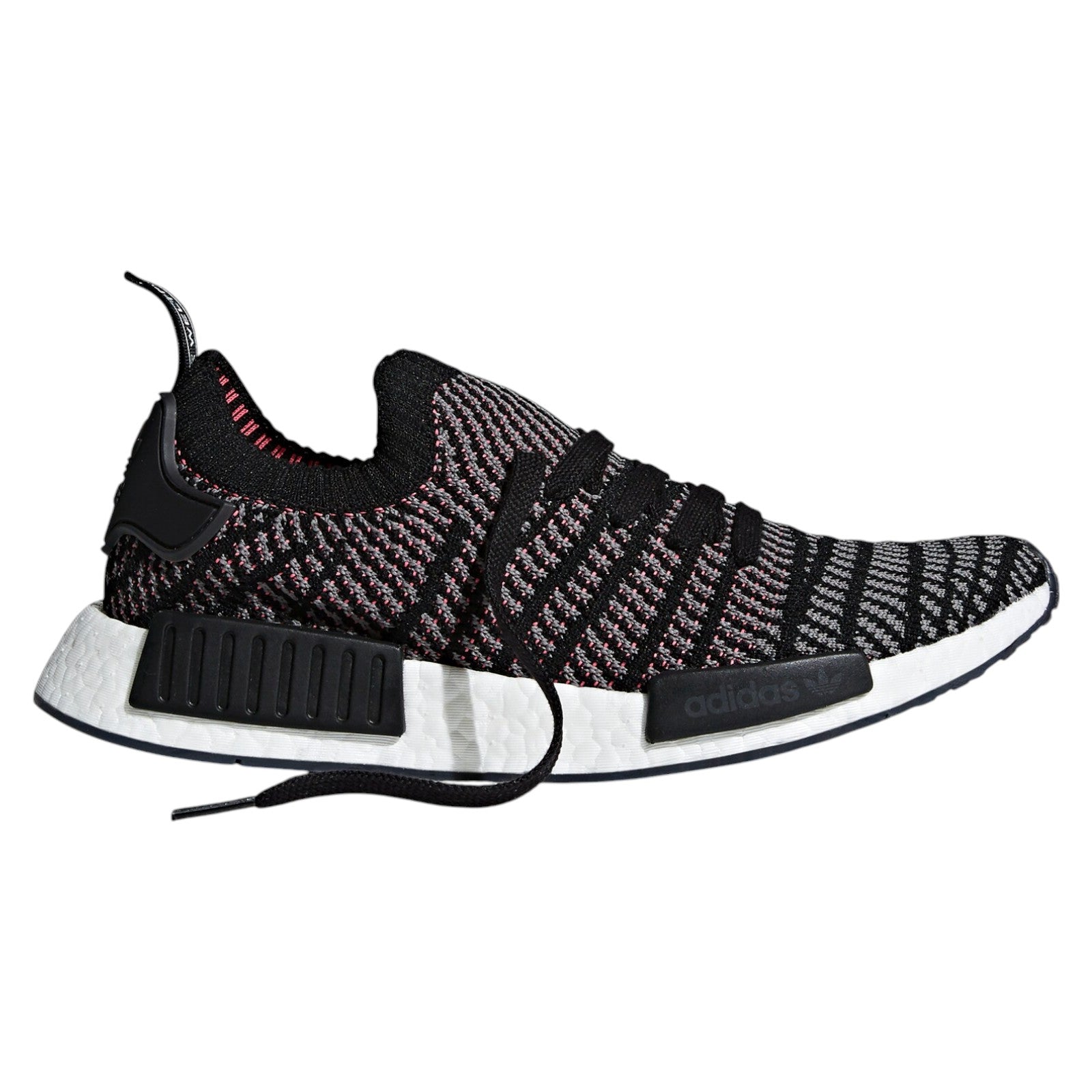 adidas Originals NMD_R1 STLT Primeknit Trainers - Black Grey Solar Pink