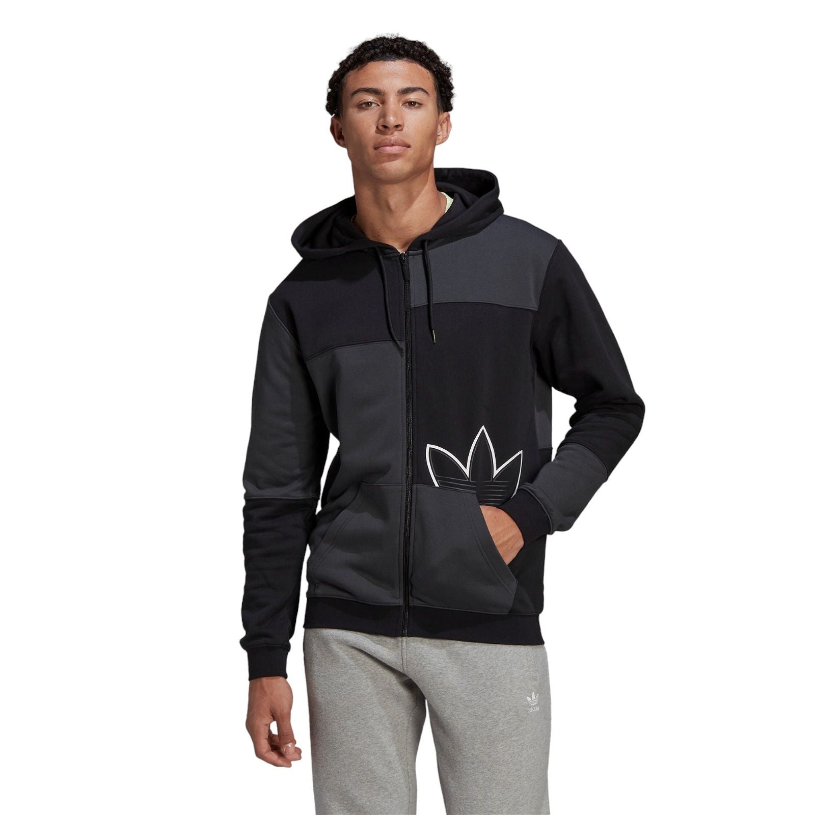 adidas Originals SPRT French Terry Zip Hoodie - Black / Carbon - ViaductClothing - -