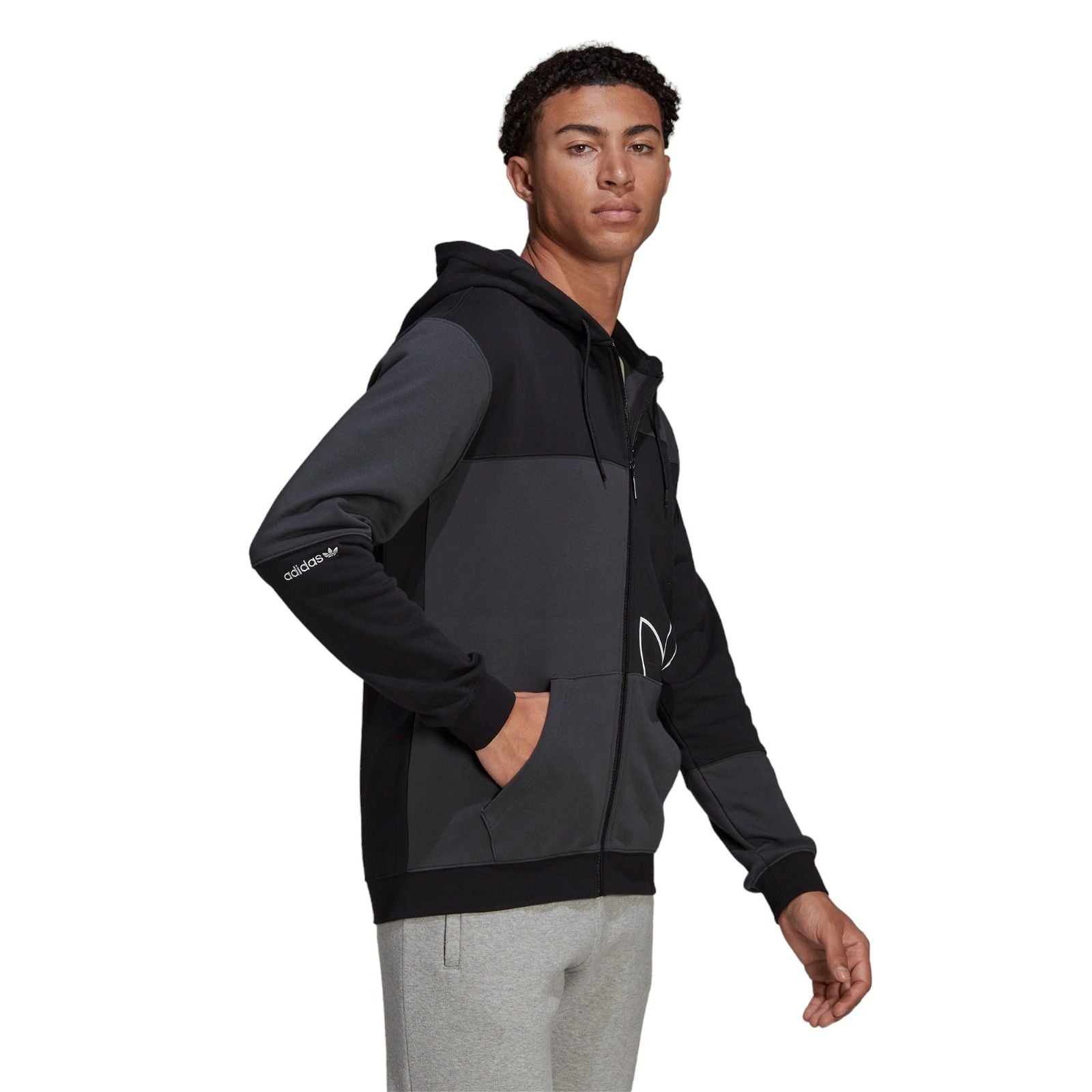 adidas Originals SPRT French Terry Zip Hoodie - Black / Carbon - ViaductClothing - -