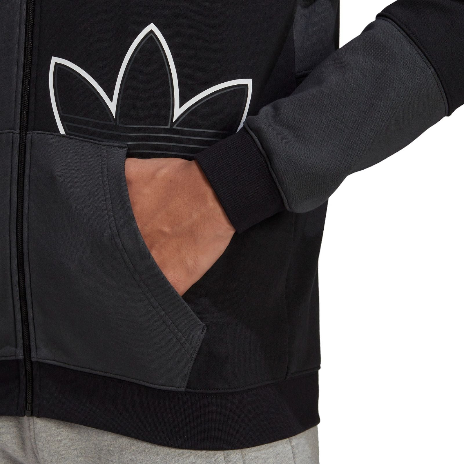 adidas Originals SPRT French Terry Zip Hoodie - Black / Carbon - ViaductClothing - -