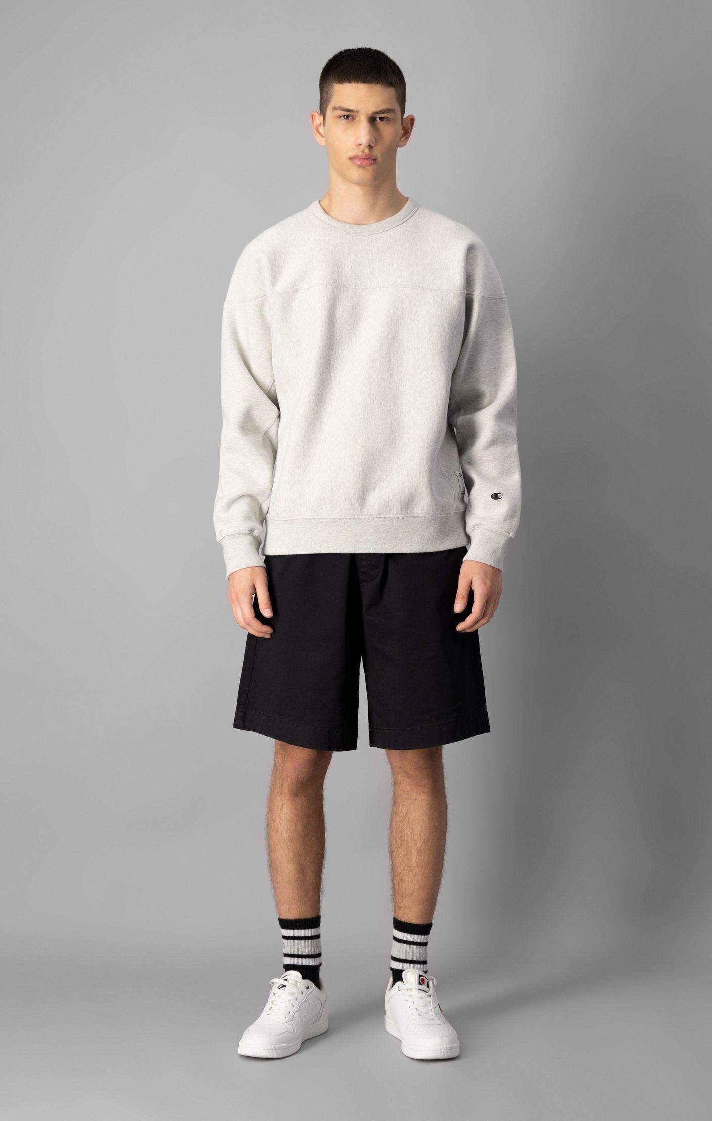 Champion Contemporary Garment Dyed Crew Sweat - Grey - ViaductClothing -  -
