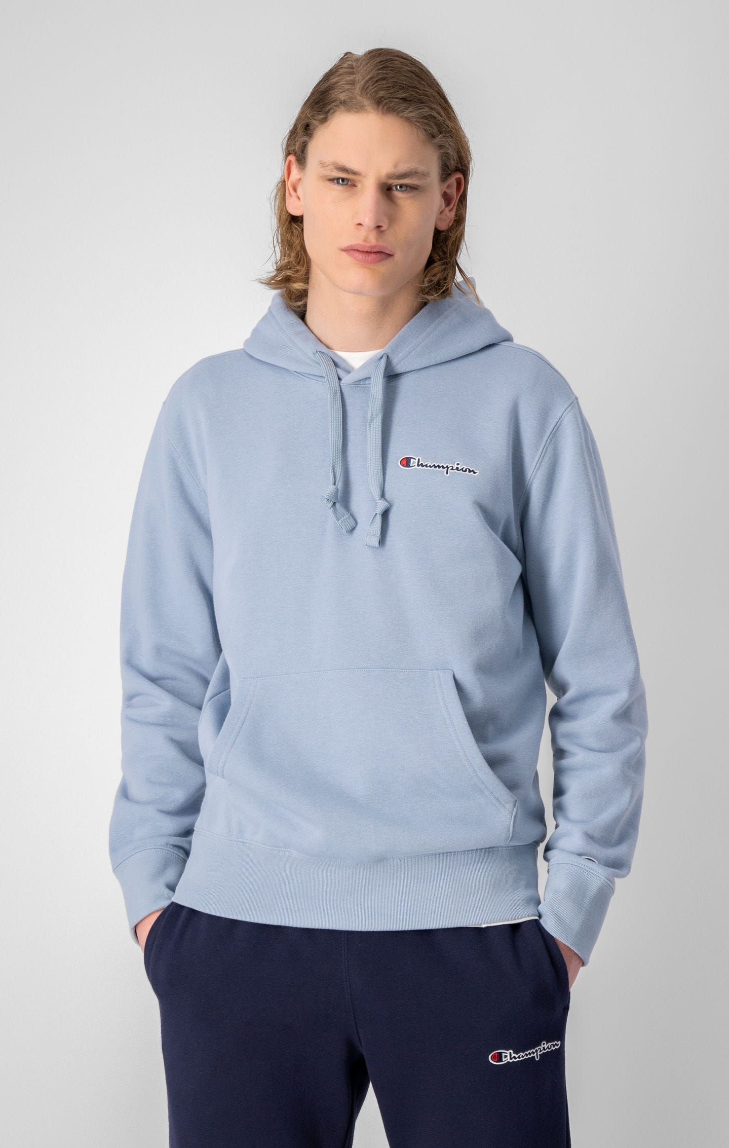 Champion Heavy Cotton Poly Terry Hoodie - Blue - ViaductClothing -  -
