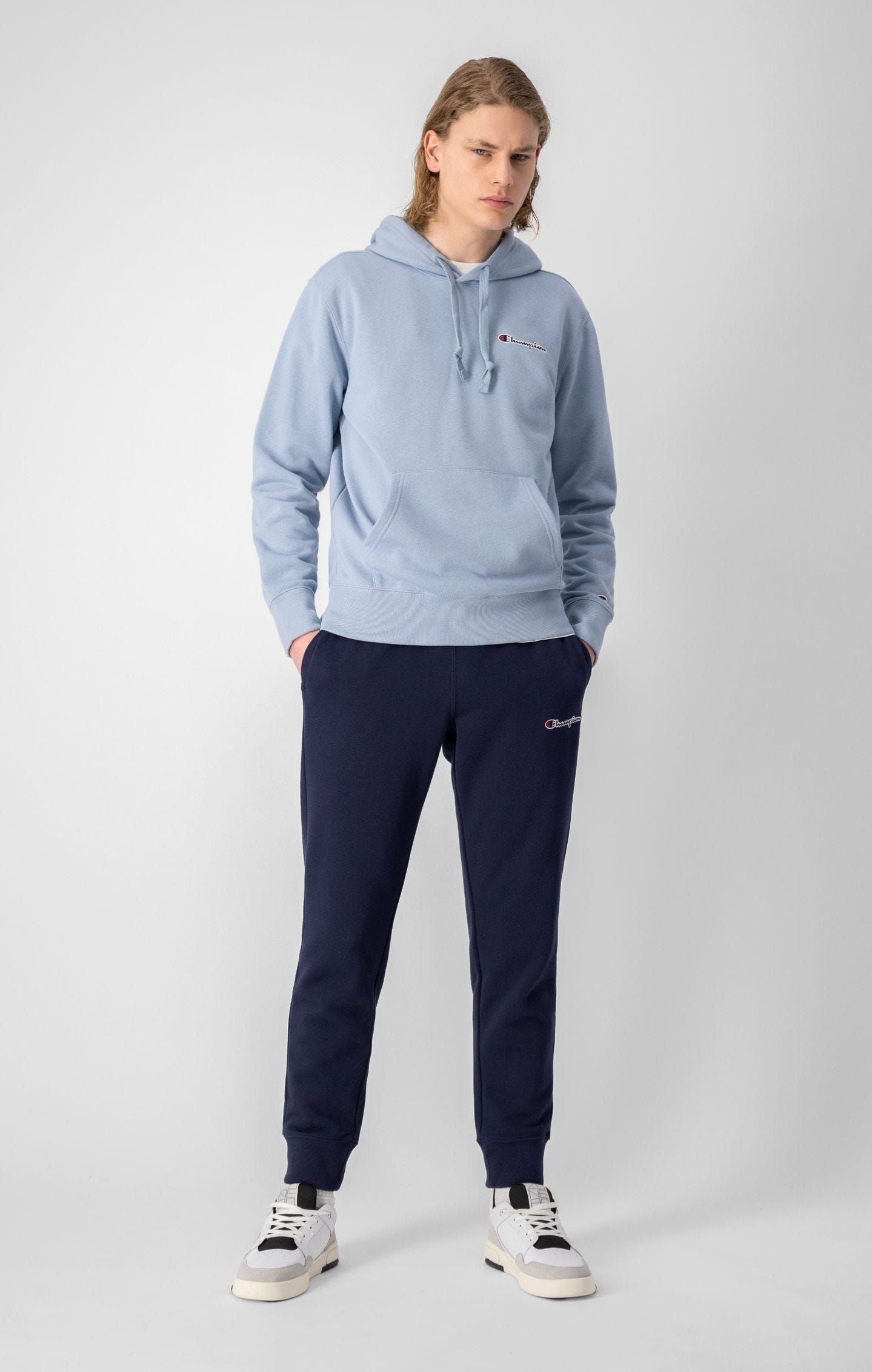 Champion Heavy Cotton Poly Terry Hoodie - Blue - ViaductClothing -  -