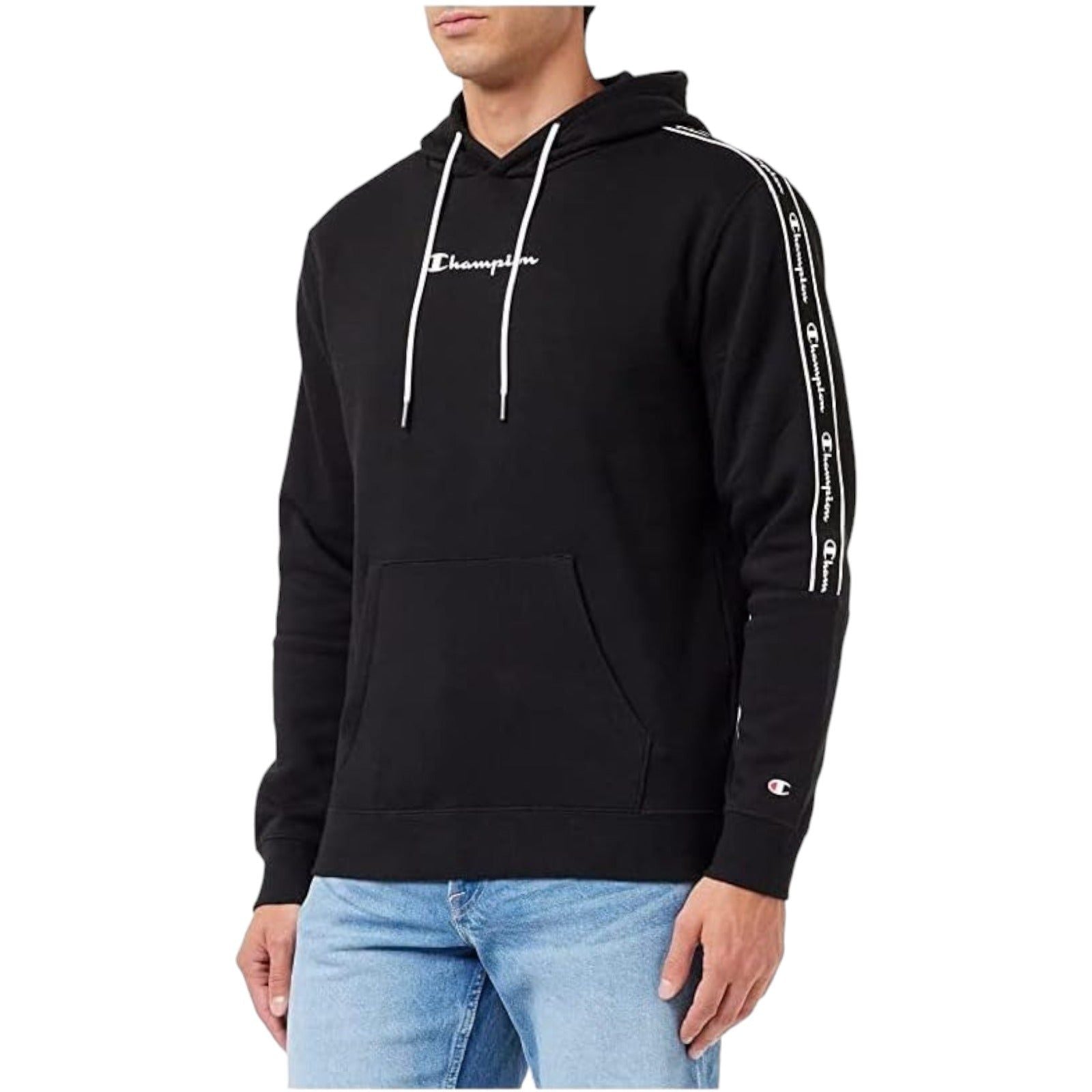 Champion Legacy American Half Tape Hooded Sweatshirt - Black - ViaductClothing -  -