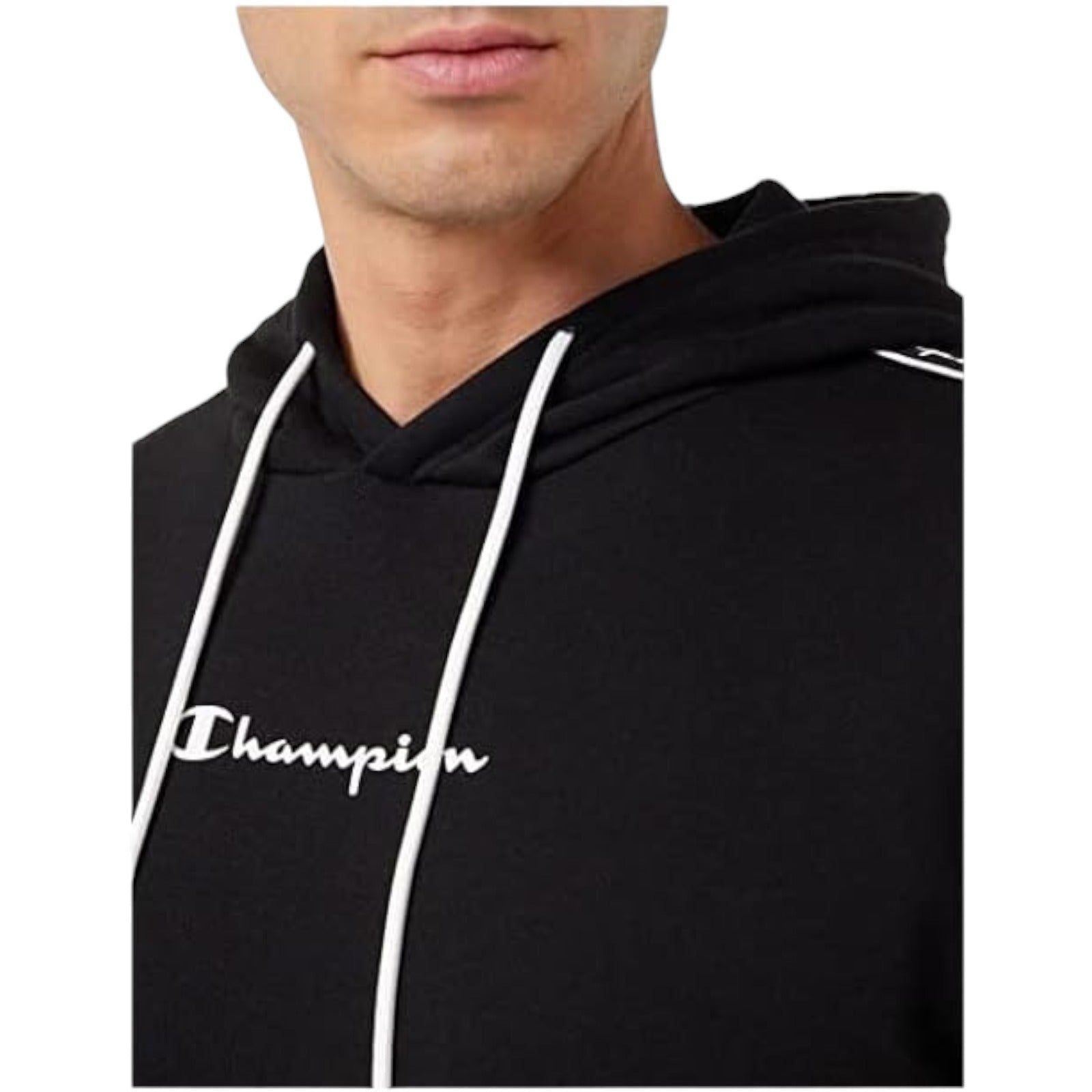 Champion Legacy American Half Tape Hooded Sweatshirt - Black - ViaductClothing -  -