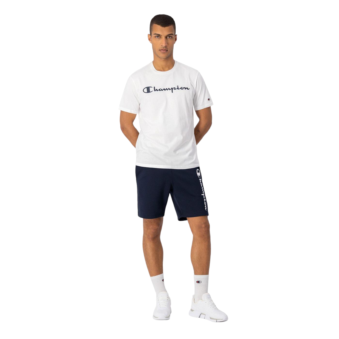 Champion Legacy Big Logo T Shirt - White - ViaductClothing - -