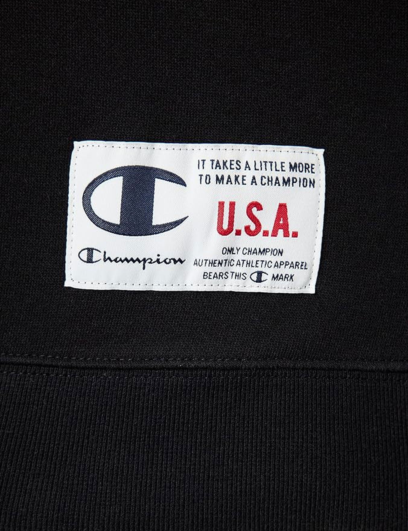 Champion Legacy Contrast Details Fleece Sweatshirt - Black - ViaductClothing -  -