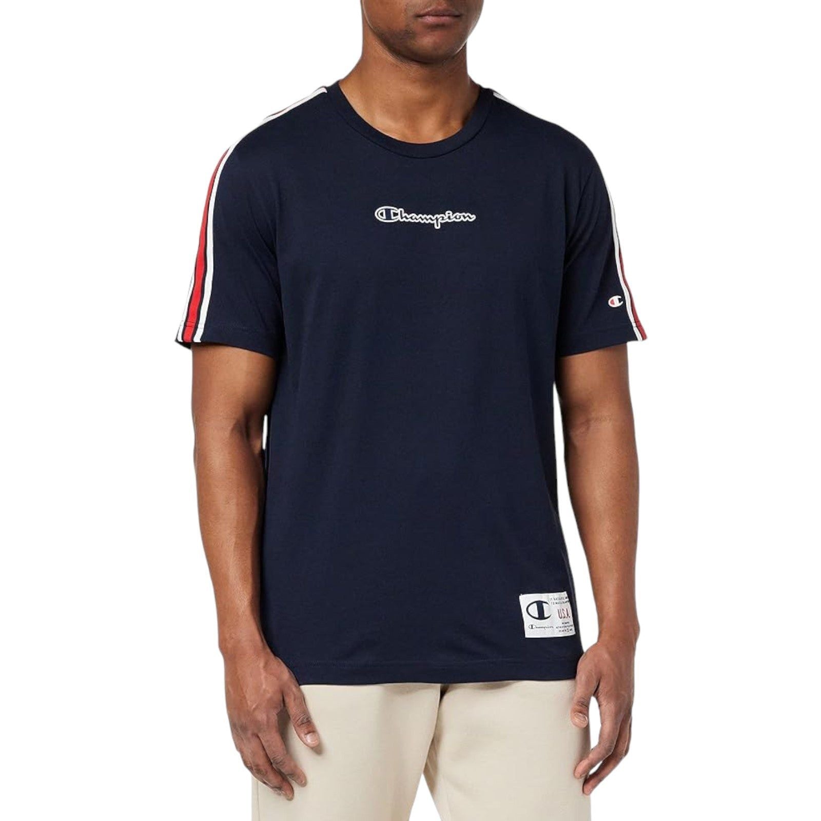 Champion Legacy Contrast Details T-shirt - Navy - ViaductClothing -  -