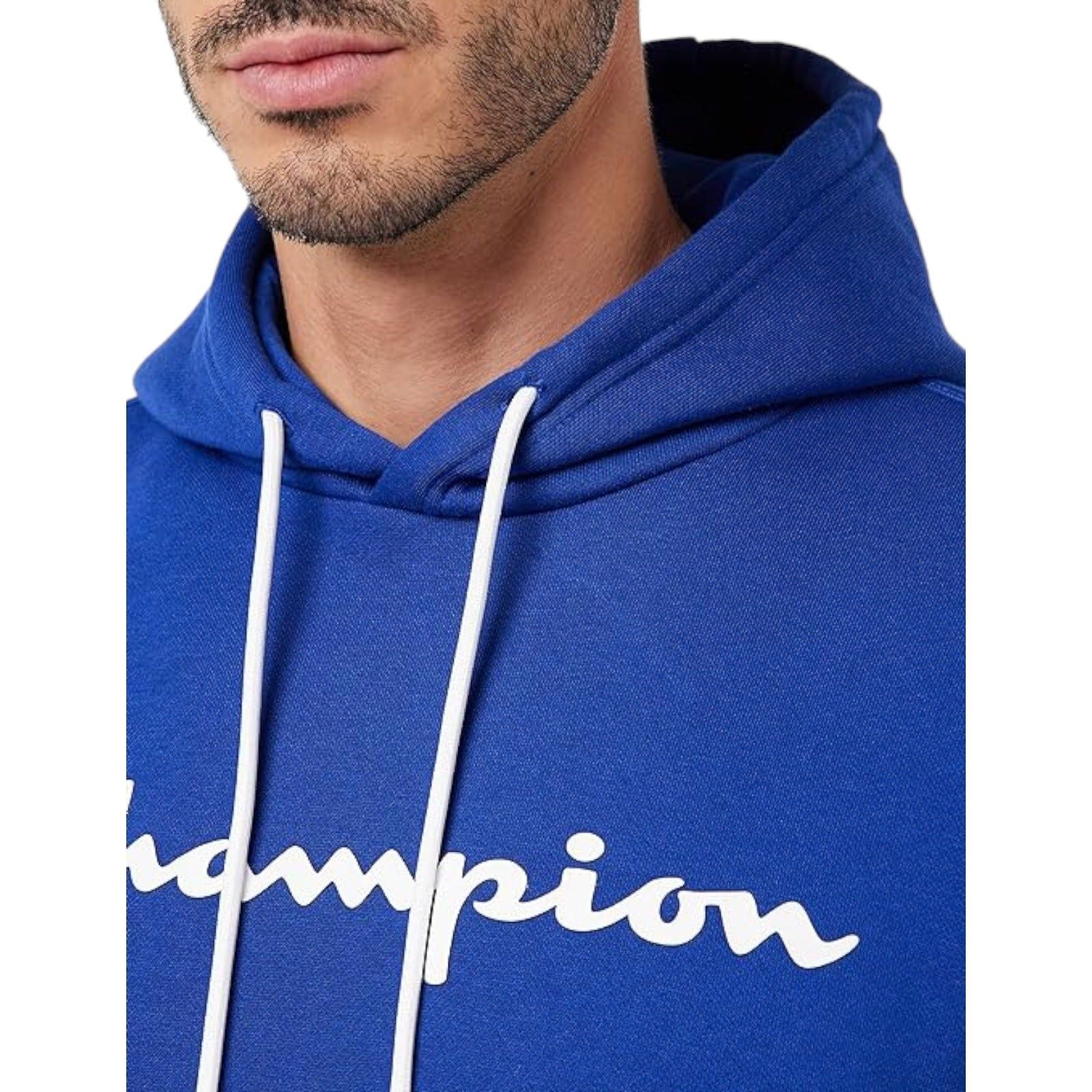 Champion Legacy Script Logo Fleece Hoodie - Blue - ViaductClothing -  -