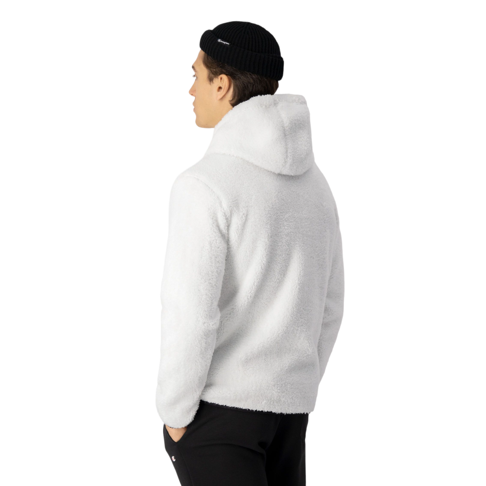 Champion Legacy Script Logo Polar Fleece Hoodie - White - ViaductClothing -  -