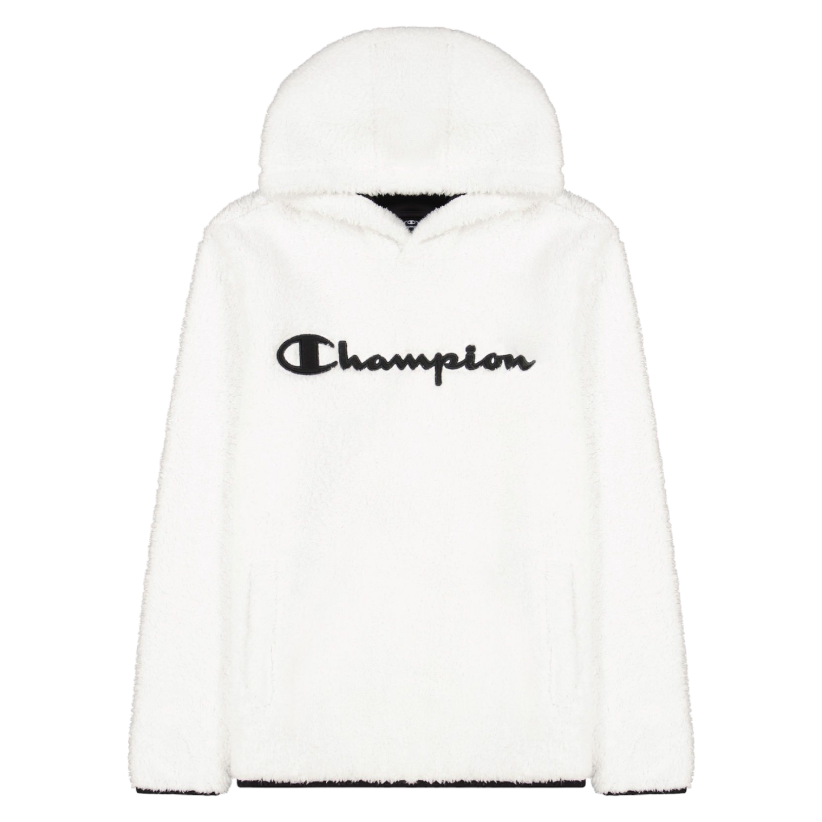 Champion Legacy Script Logo Polar Fleece Hoodie - White - ViaductClothing -  -