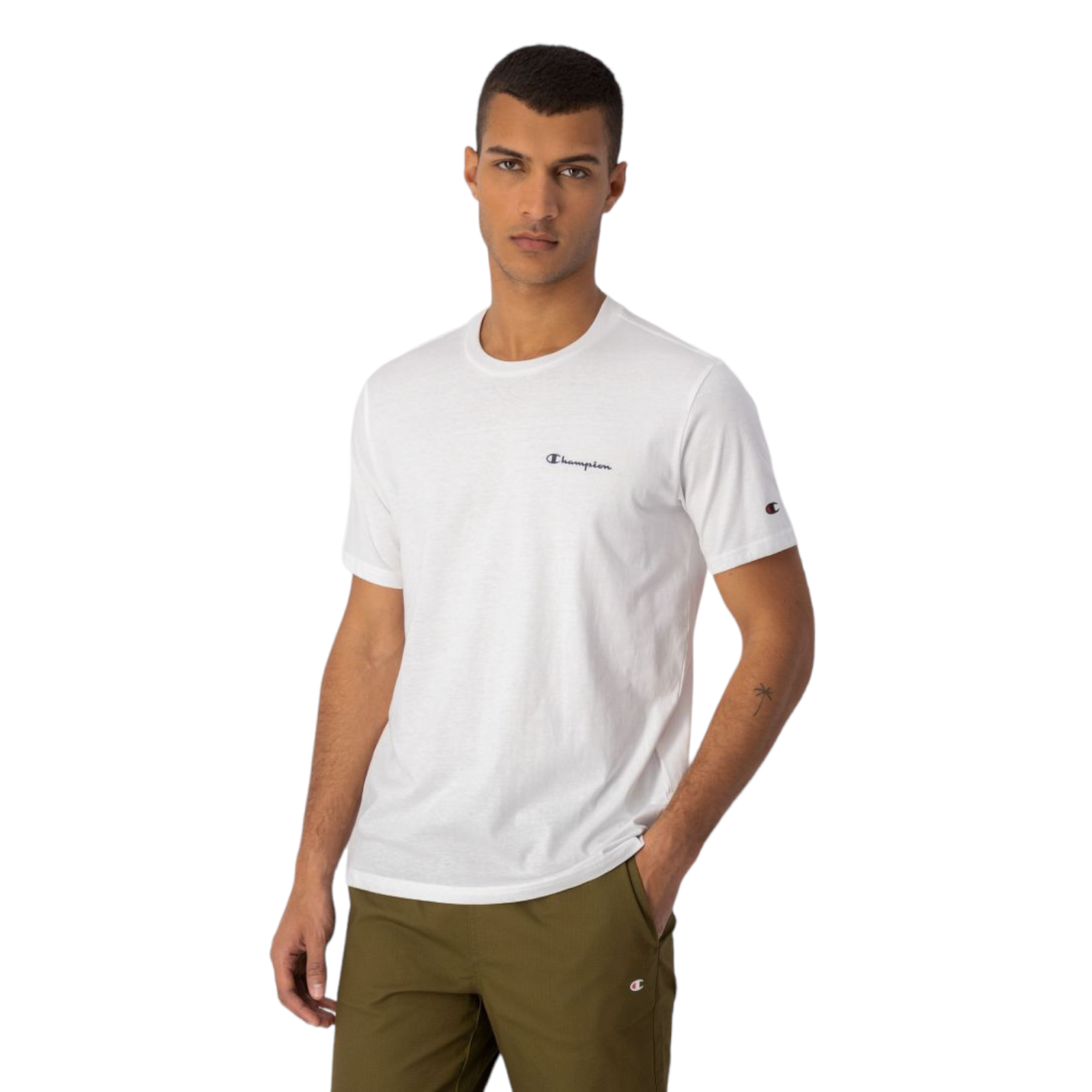 Champion Legacy Small Logo Tee - White - ViaductClothing - -